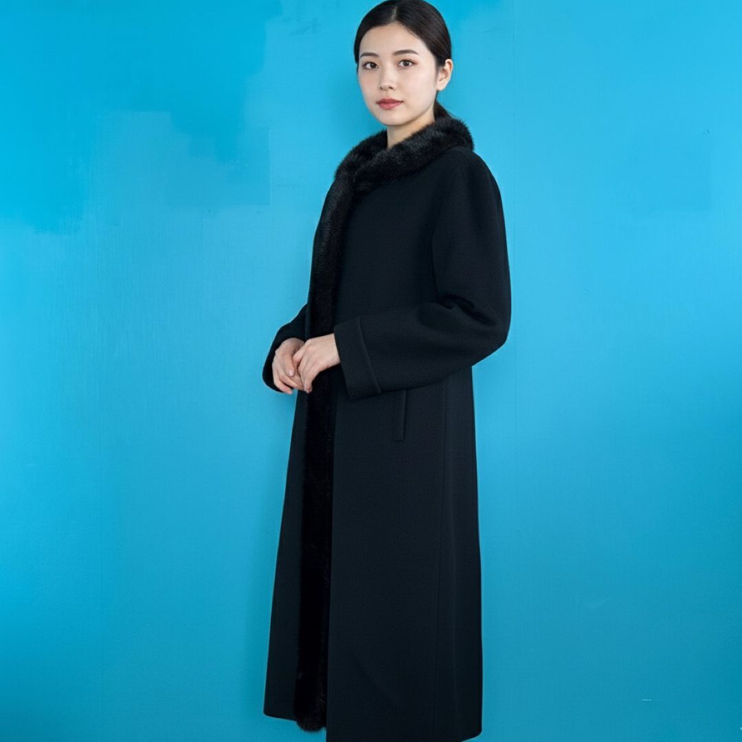 カシミヤ100％ ミンクファー 高級ロングコート 黒 9号 楽天市場】【55％OFFクーポン】SAGAミンク カシミヤ 100％ コート