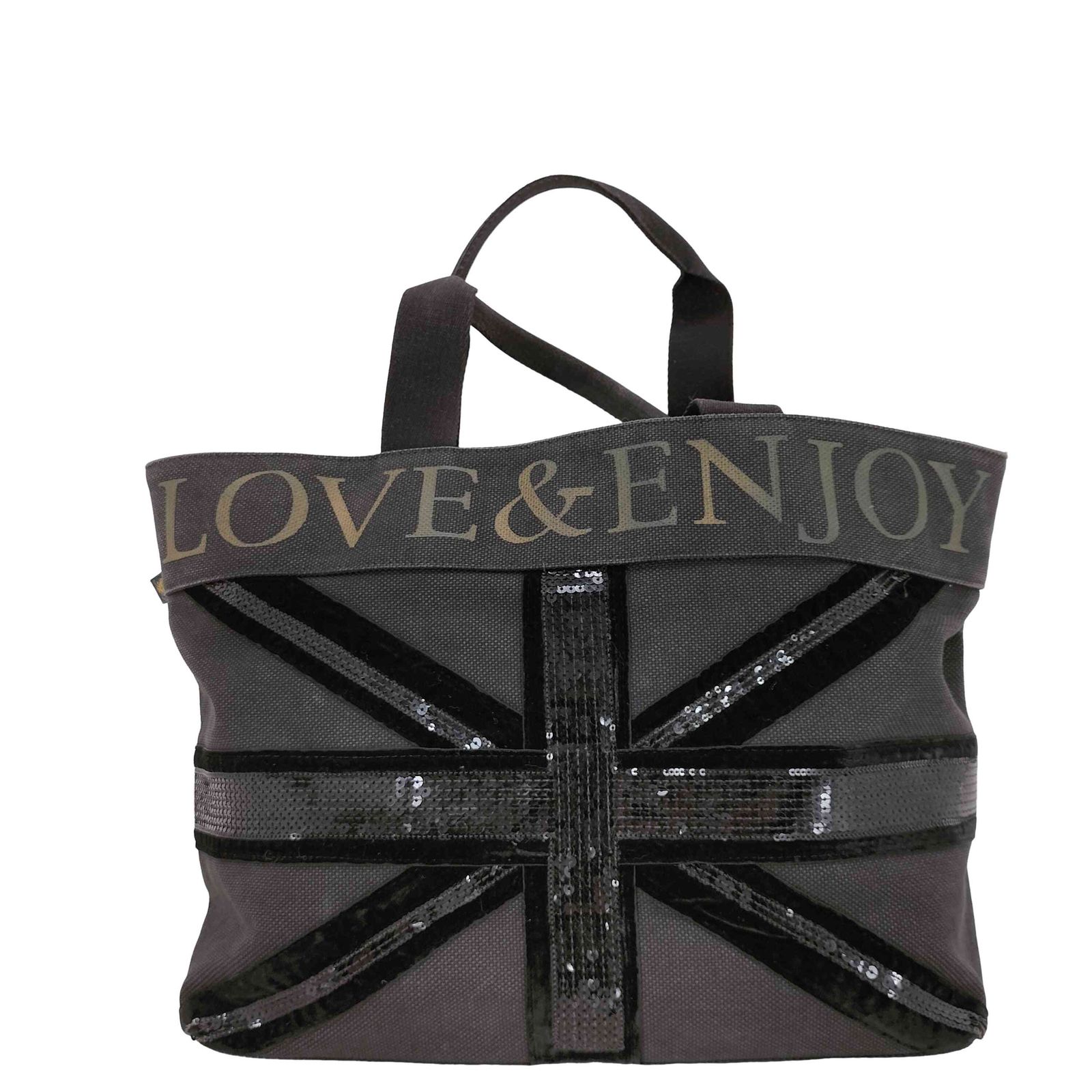新品 ADMJ ハンドバッグ トートバッグ スパンコール キャンバス ブラック エーディーエムジェイアクセソワ A.D.M.J スパンコールトートバッグ