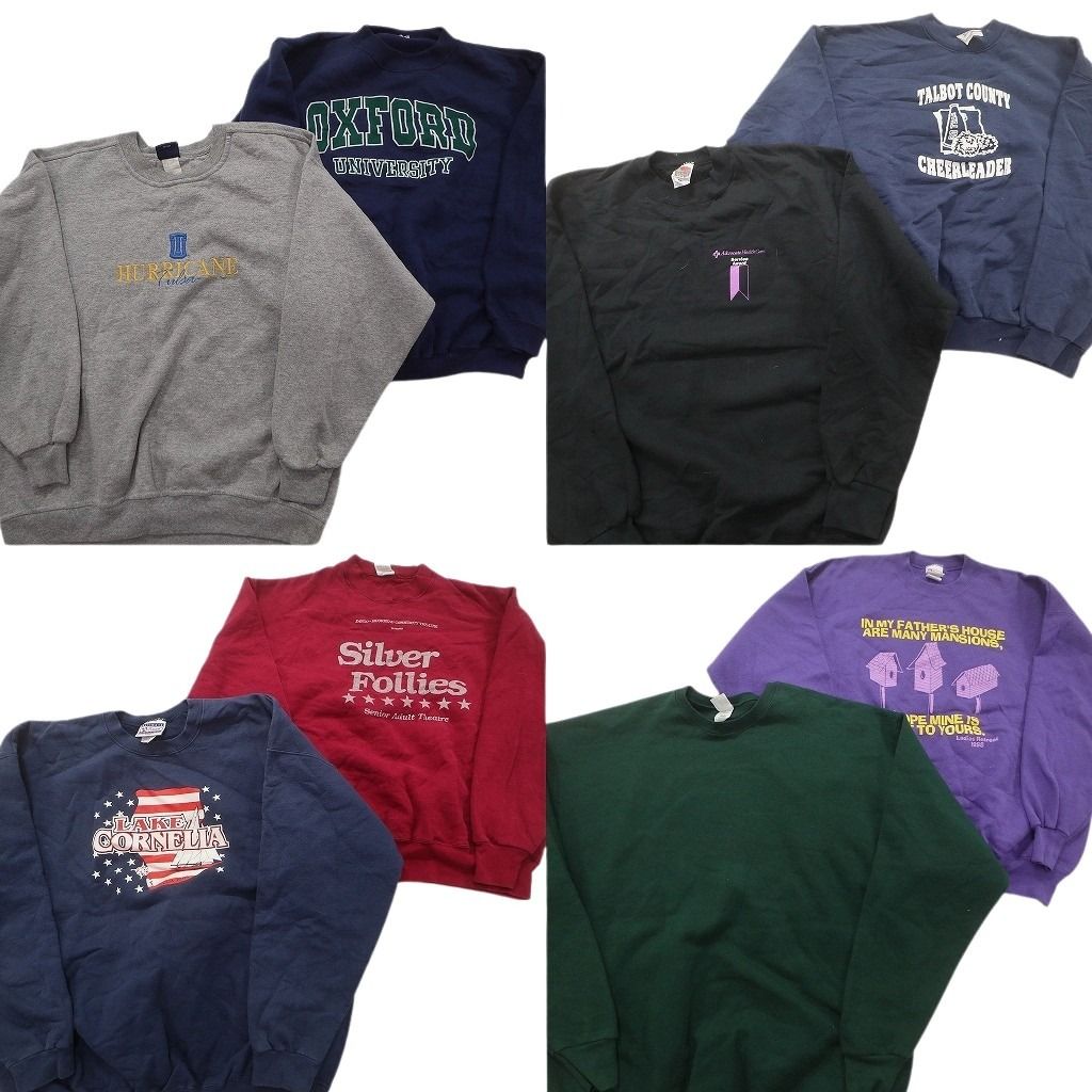 古着卸 まとめ売り オールド スウェット 8枚セット (メンズ XL /2XL /3XL ) フルーツオブザルーム 星条旗 ワンポイント  古着 NC7004
