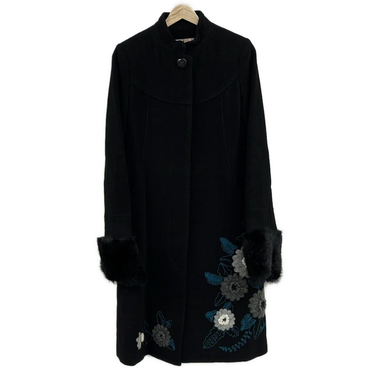 ロイスクレヨン コート 刺繍 Lois CRAYON(ロイスクレヨン) コート サイズM レディース - 黒×グレー