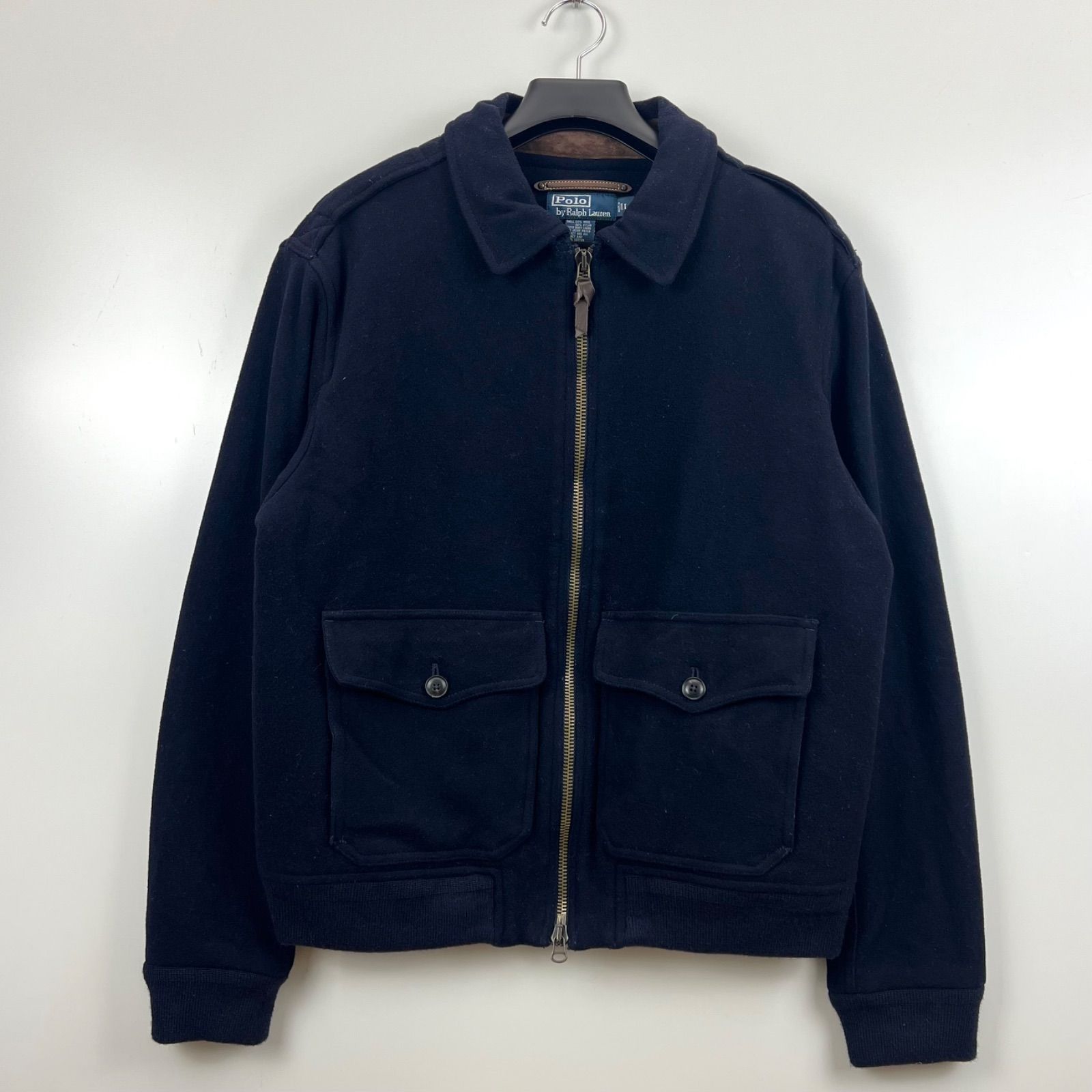 早い者勝ち vintage USA製 ポロラルフローレン ウールジャケット 短丈 POLO by Ralph Lauren 00s old wool flight jacket A-2 L ポロバイ