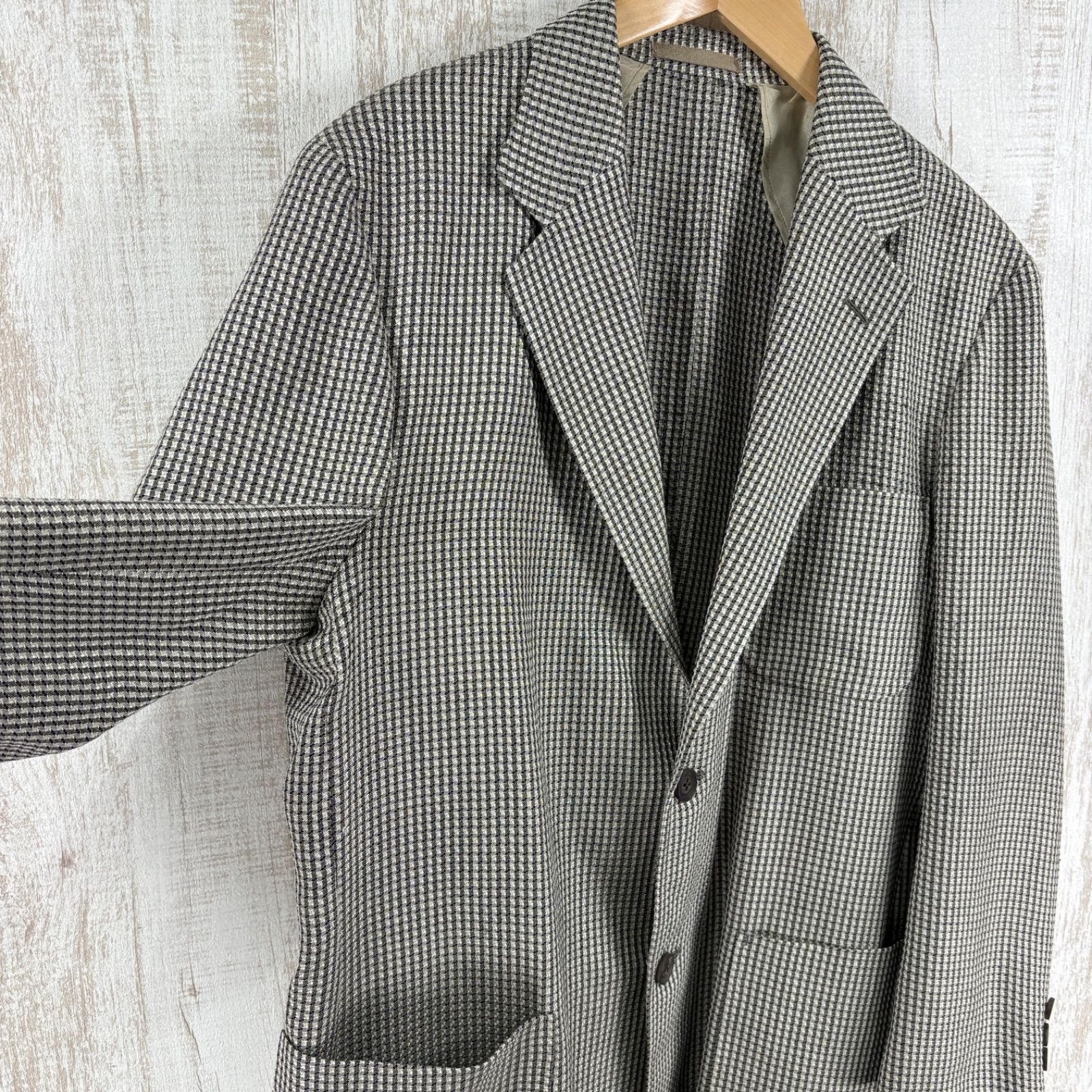 【美品/XL】バーバリーロンドン テーラードジャケット 背抜き メガチェック 黒 美品/XL】バーバリーロンドン テーラードジャケット 背抜き メガ