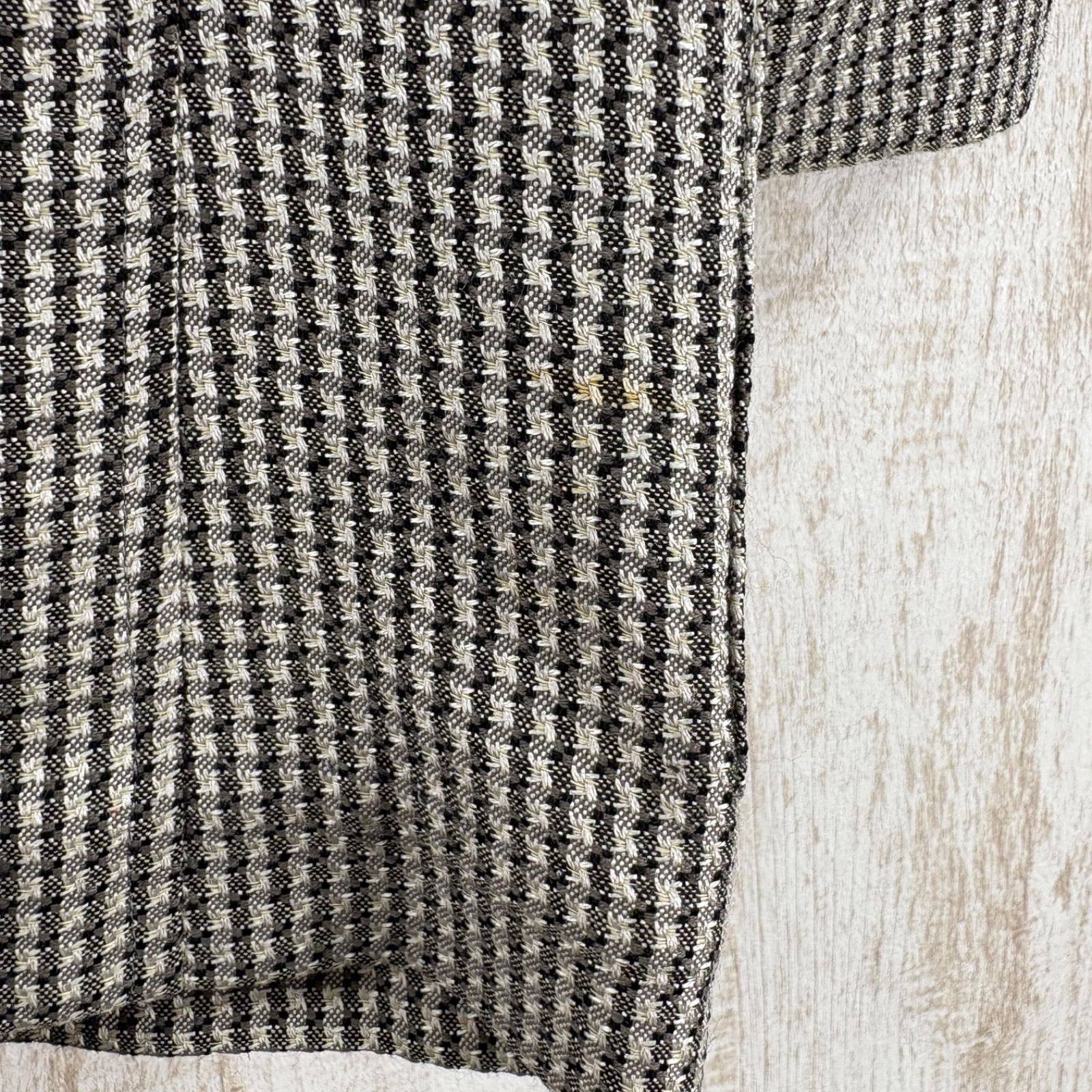 美品　バーバリーロンドン　テーラードジャケット　ノバチェック　リネン　シルク　L BURBERRY LONDON バーバリーロンドン チェック ウール シルク リネン