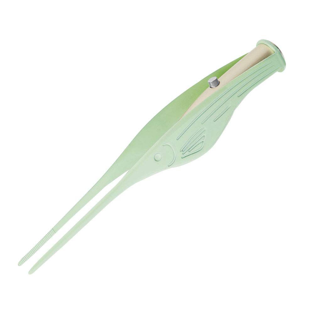 細先端 ステンレス製 家庭用 ピンセットタイプ お年寄り用 子供用 ミミ光棒 耳掃除 はっきり見える ピンセット LEDライト付き耳かき ミントグリーン YFFSFDC