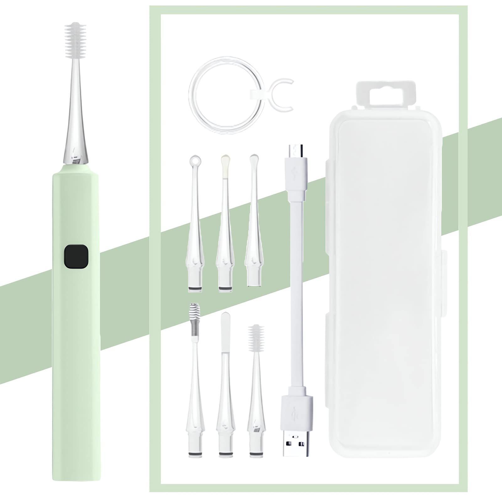 耳掃除 ルーペ マルチスタイルの交換 なイヤーチップ 光る耳かき 子供用 お年寄り用 USB充電式 家庭用 耳かき ライト イヤークリーナー 収納付き 携帯便利 LEDライト付き耳かき 緑