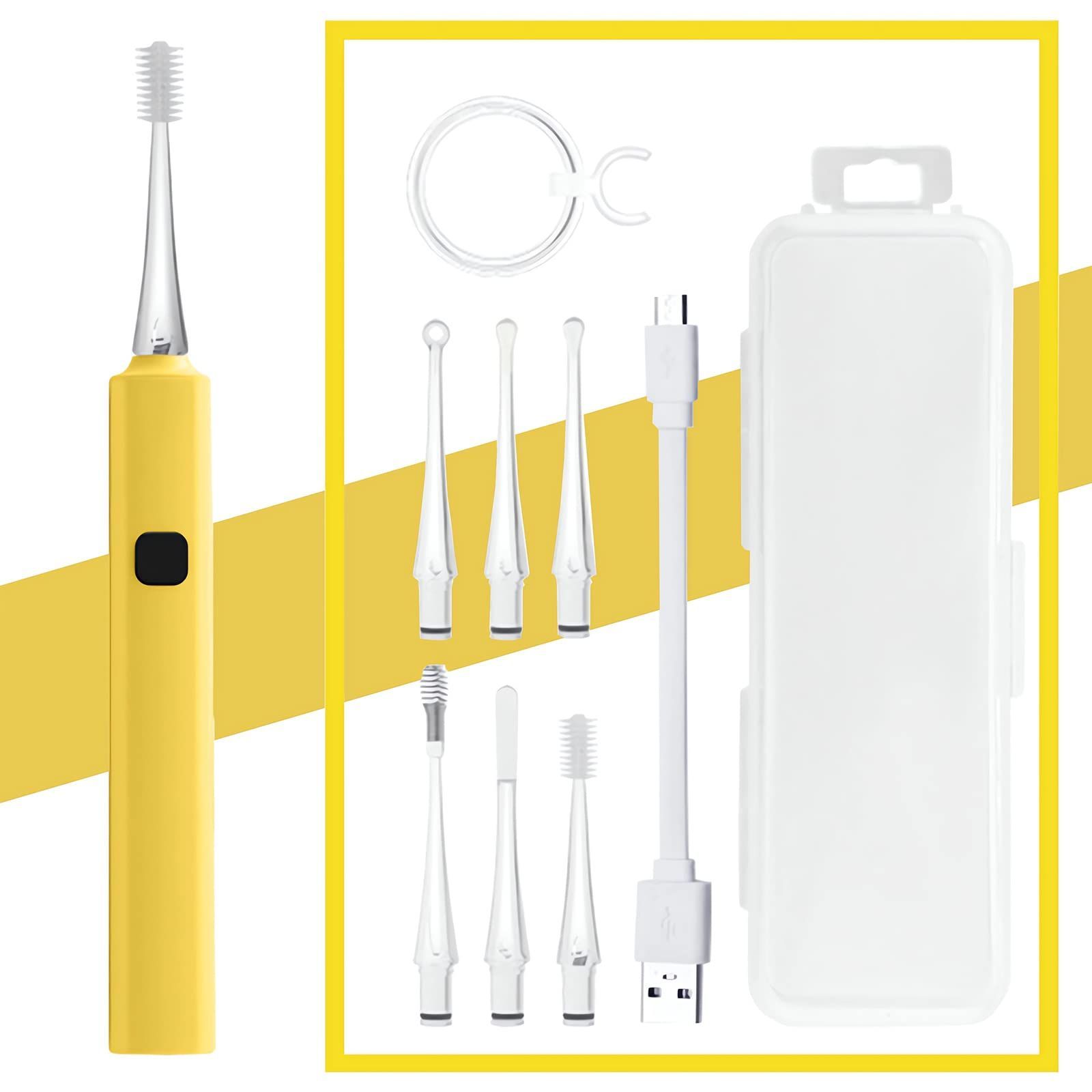 数量 光る耳かき ルーペ 耳掃除 マルチスタイルの交換 なイヤーチップ USB充電式 子供用 お年寄り用 LEDライト付き耳かき 家庭用 耳かき ライト イヤークリーナー 収納付き 携帯便利 黄