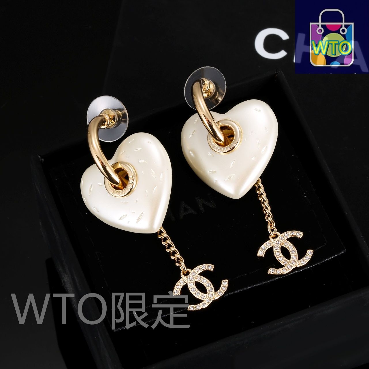 今日特価】Chanel シャネル 浅金色ハート型イヤリング 最新潮流に