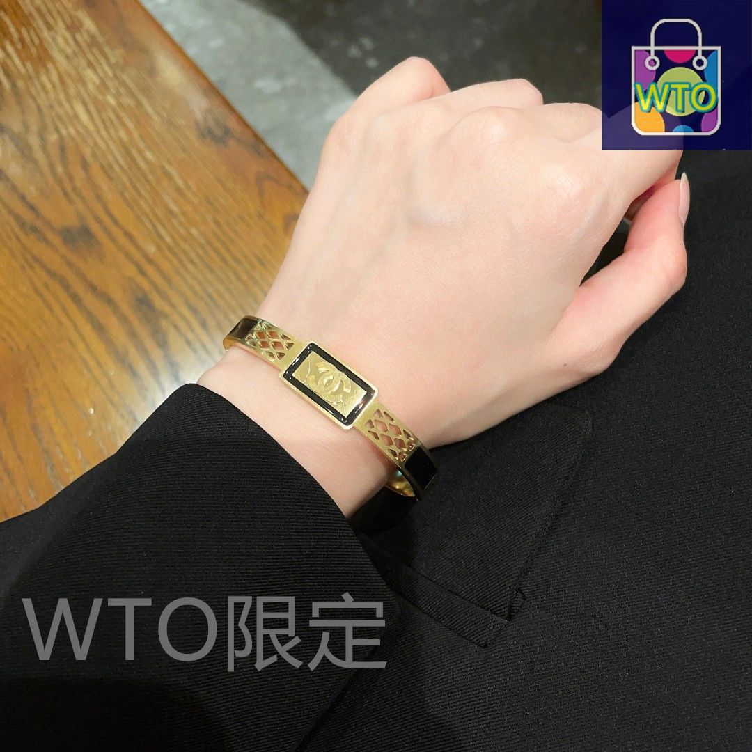 今日特価】CHANEL ダブル C オープンワーク ブレスレット ステンレス