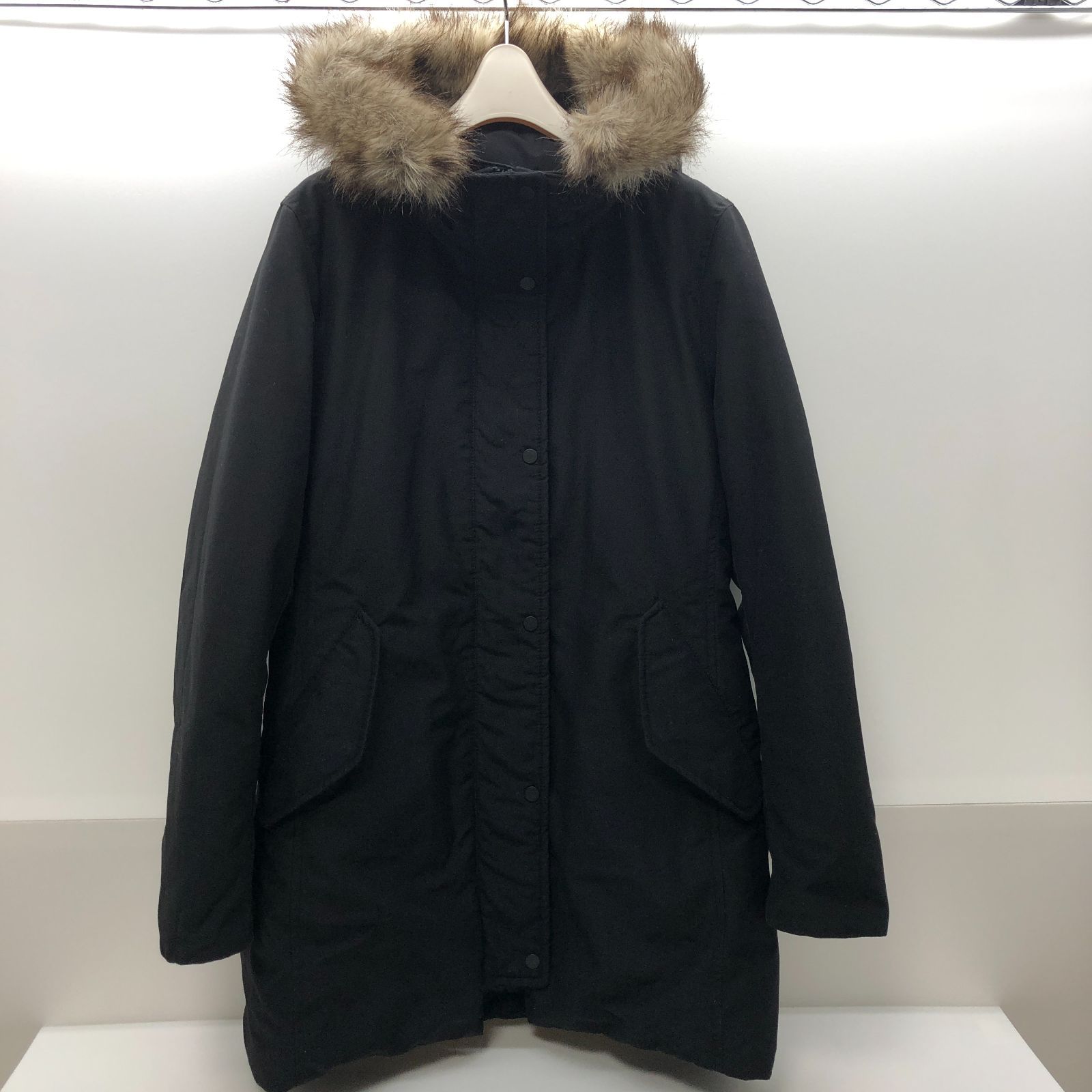 美品】uniqlo ユニクロ レディース ダウンコート ファー付きフード 