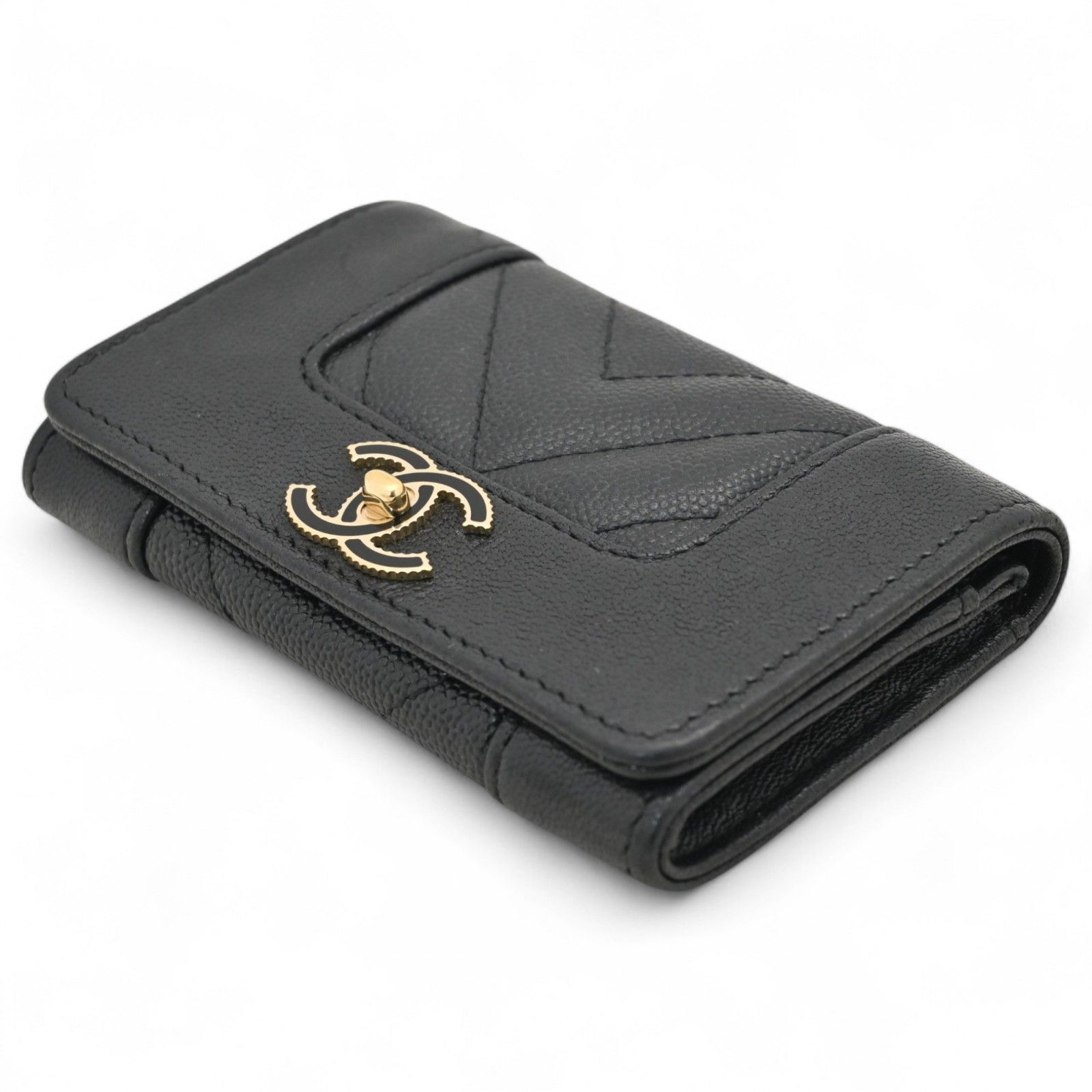 【ランクA】CHANEL シャネル マドモアゼル 長財布 キャビアスキン CHANEL シャネル 財布 ヴィンテージマドモアゼル フラップ ZIP長財布