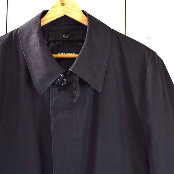 ニューヨーカー コットン100％ 比翼仕立て ステンカラーコート XL