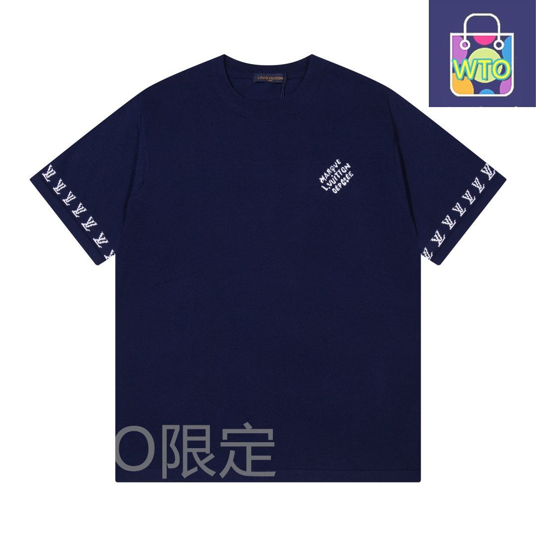 【新品未使用】LOUIS VUITTON Tシャツ　箱付き 本日限定特価】LV ロゴジャカード ニットTシャツ [本日特価|新品未使用