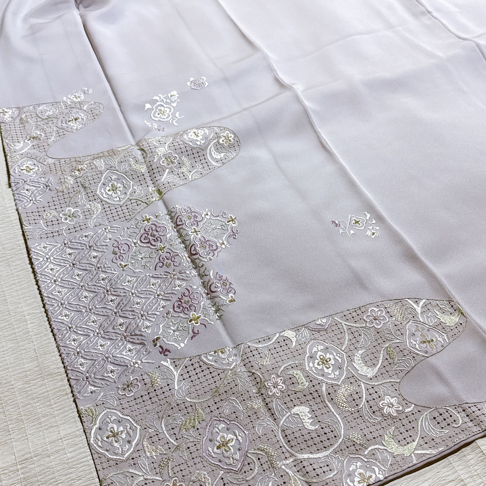 山口美術織物 付下げ 袋帯 フルセット 正絹 刺繍 薄紫 - メルカリ