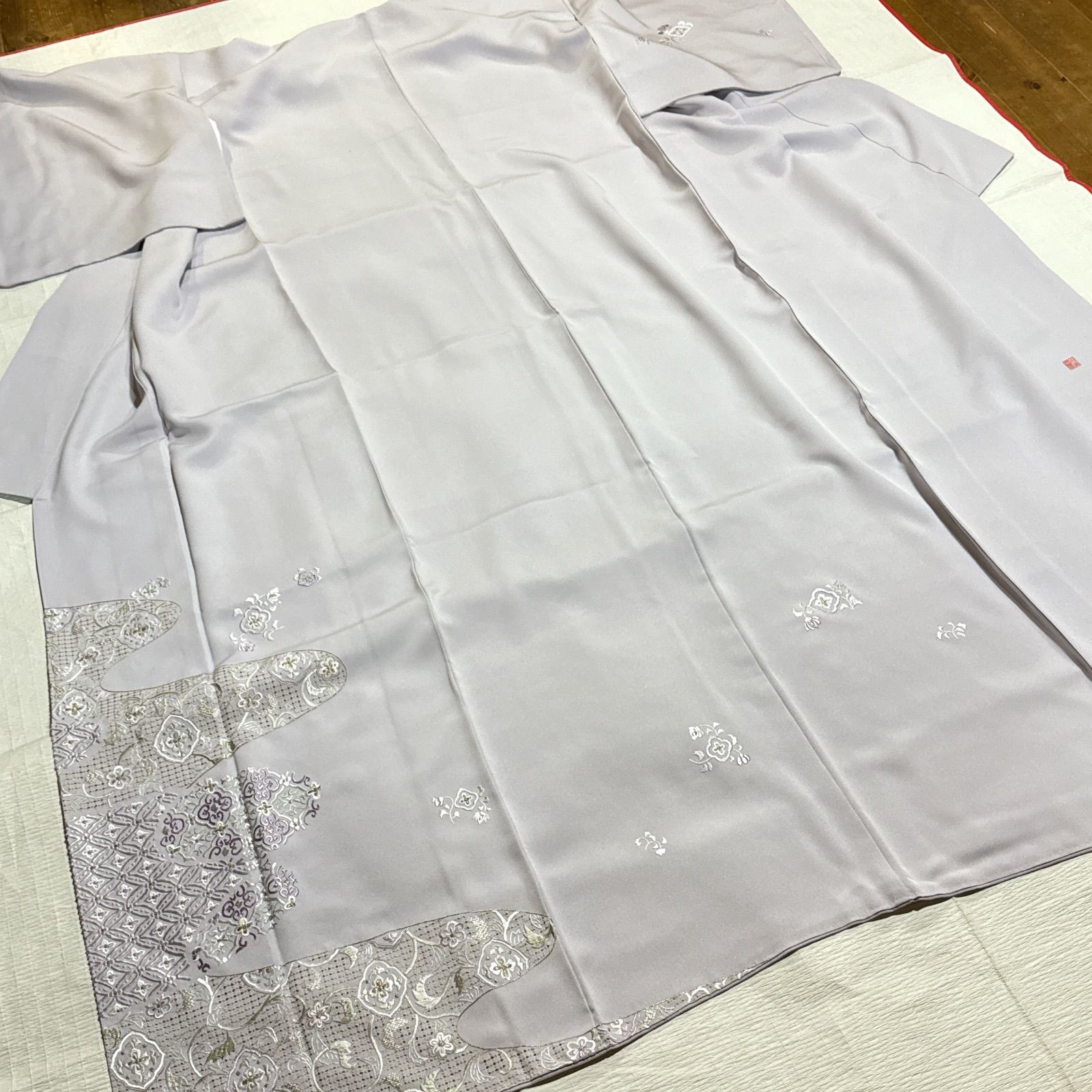 山口美術織物　付下げ　袋帯　フルセット　正絹　刺繍　薄紫 山口美術織物 付下げ 袋帯 フルセット 正絹 刺繍 薄紫 山口美術織物 付下げ