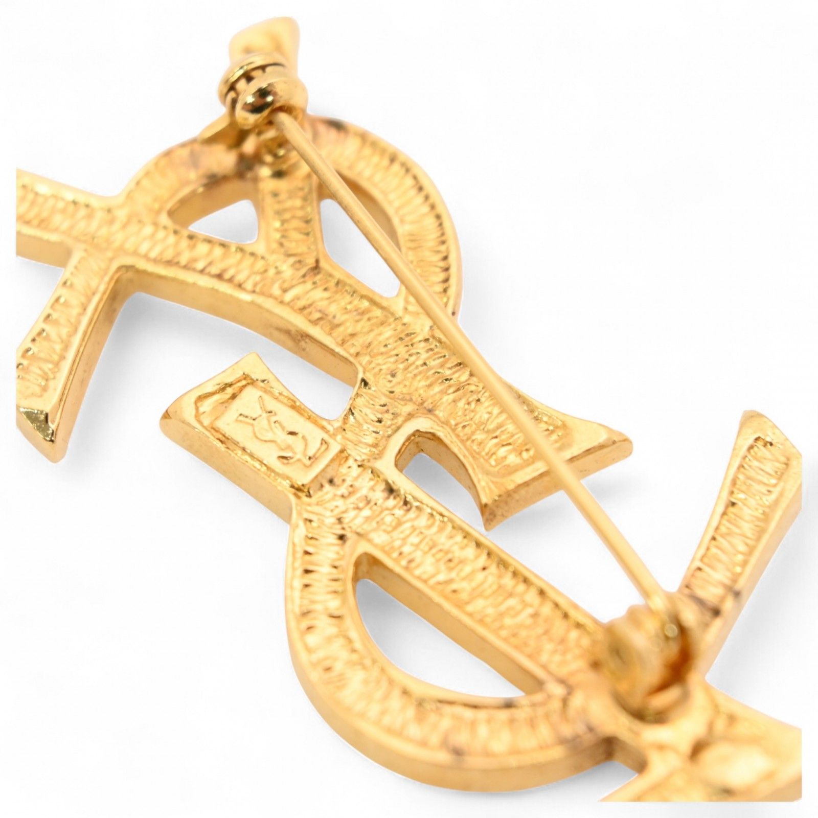 サンローラン ブローチ YSL カサンドラ GP ラインストーン Aランク