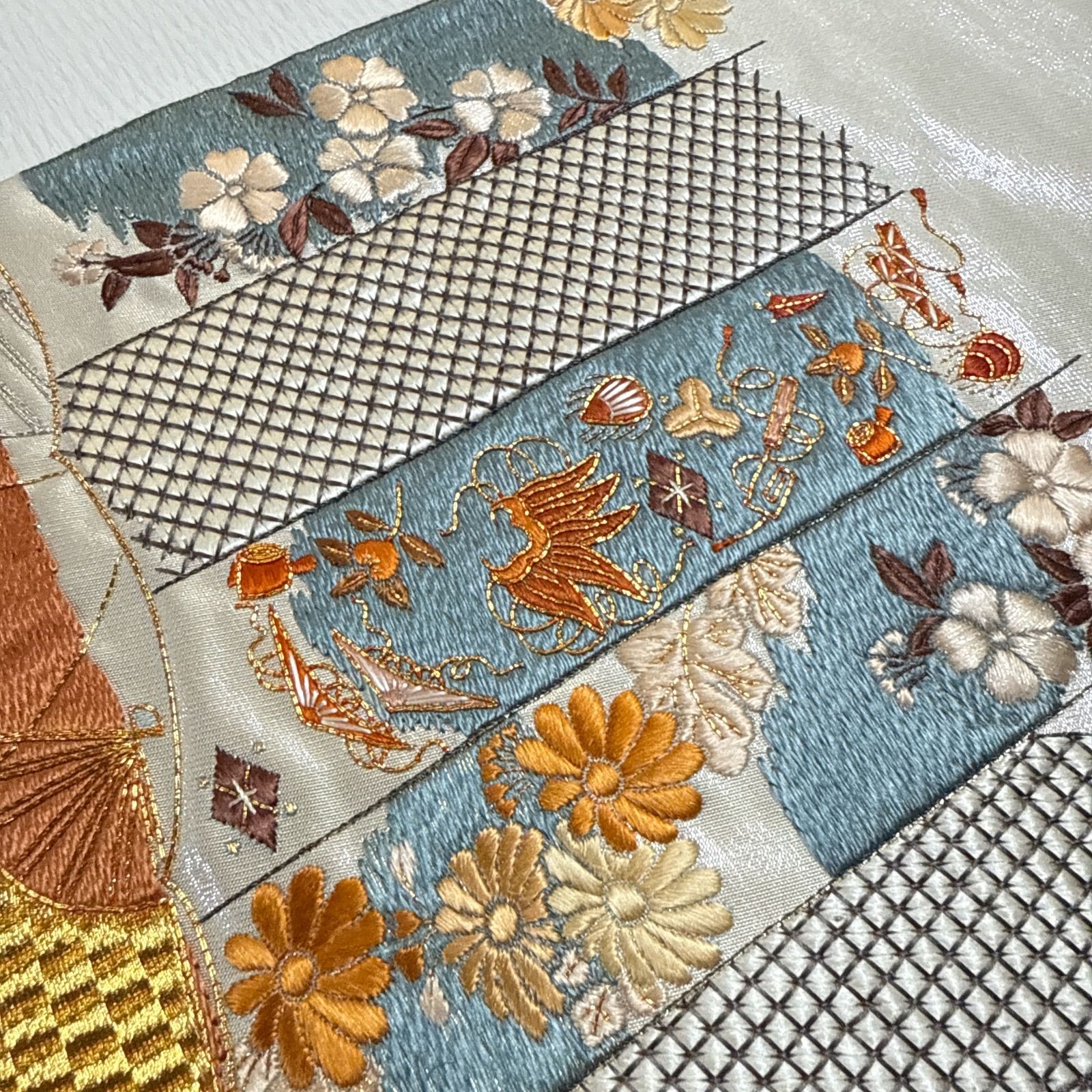 袋帯 正絹 刺繍 - メルカリ