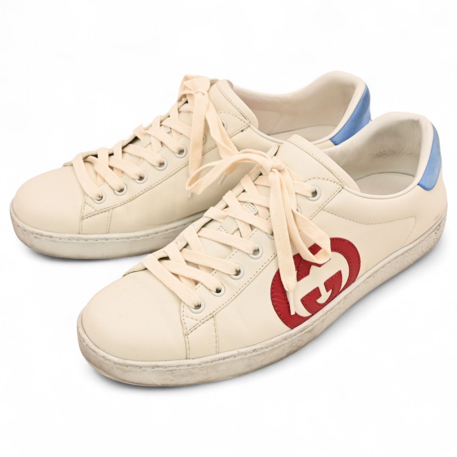 グッチ インターロッキングG ローカットスニーカー 7 1/2 ホワイト B