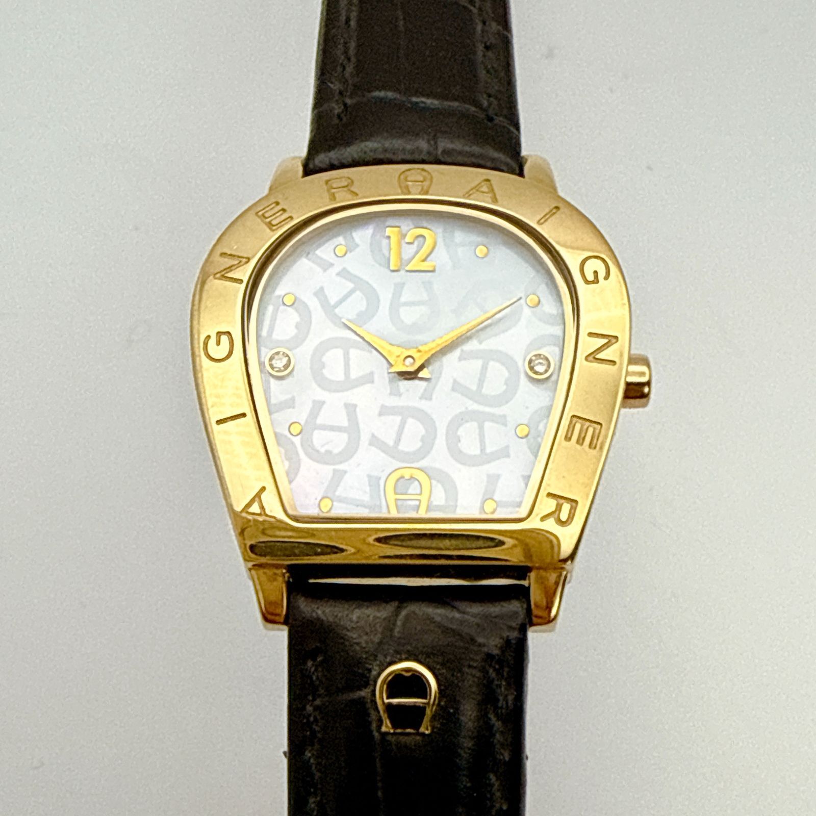 A093【限定品・純正未使用ベルト・美品】AIGNER Amalfi アイグナー