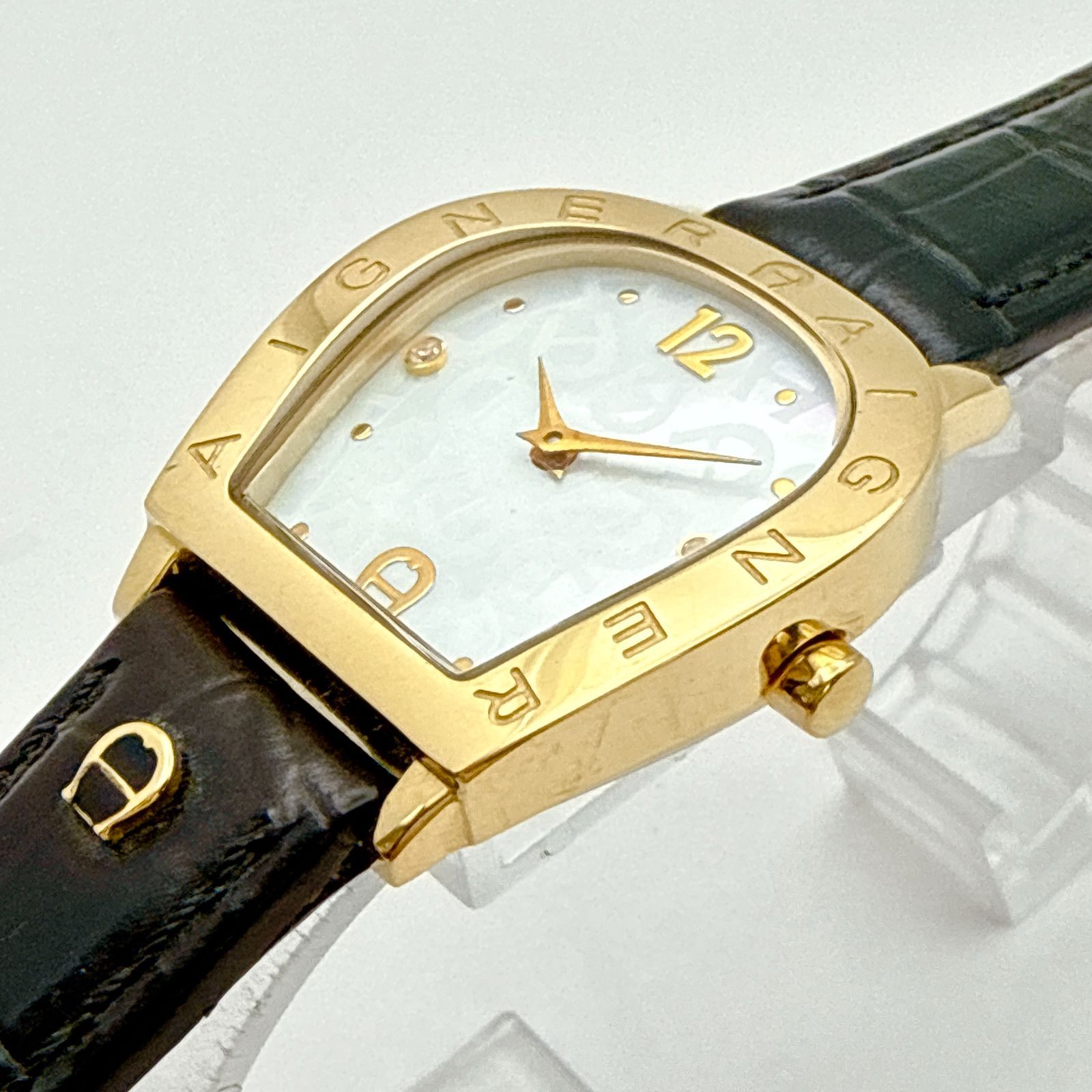 A093【限定品・純正未使用ベルト・美品】AIGNER Amalfi アイグナー