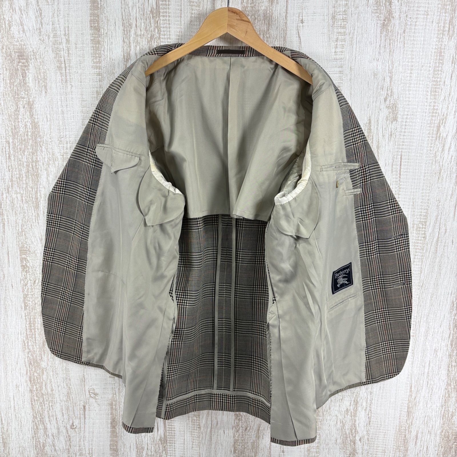 90s Burberrys バーバリー チェック ウール ツイード 背抜き シングル