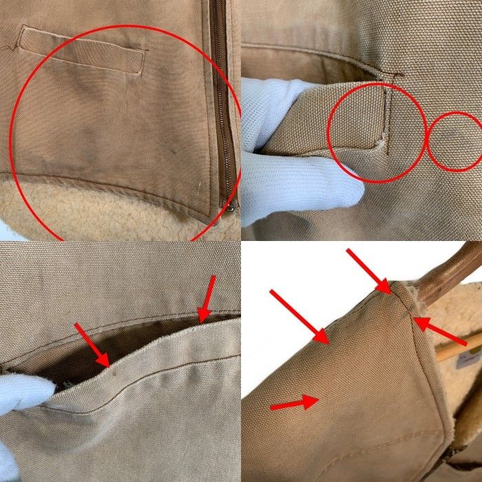 80's CARHARTT カーハート ダックベスト 内ボア ベージュ 6SV USA製