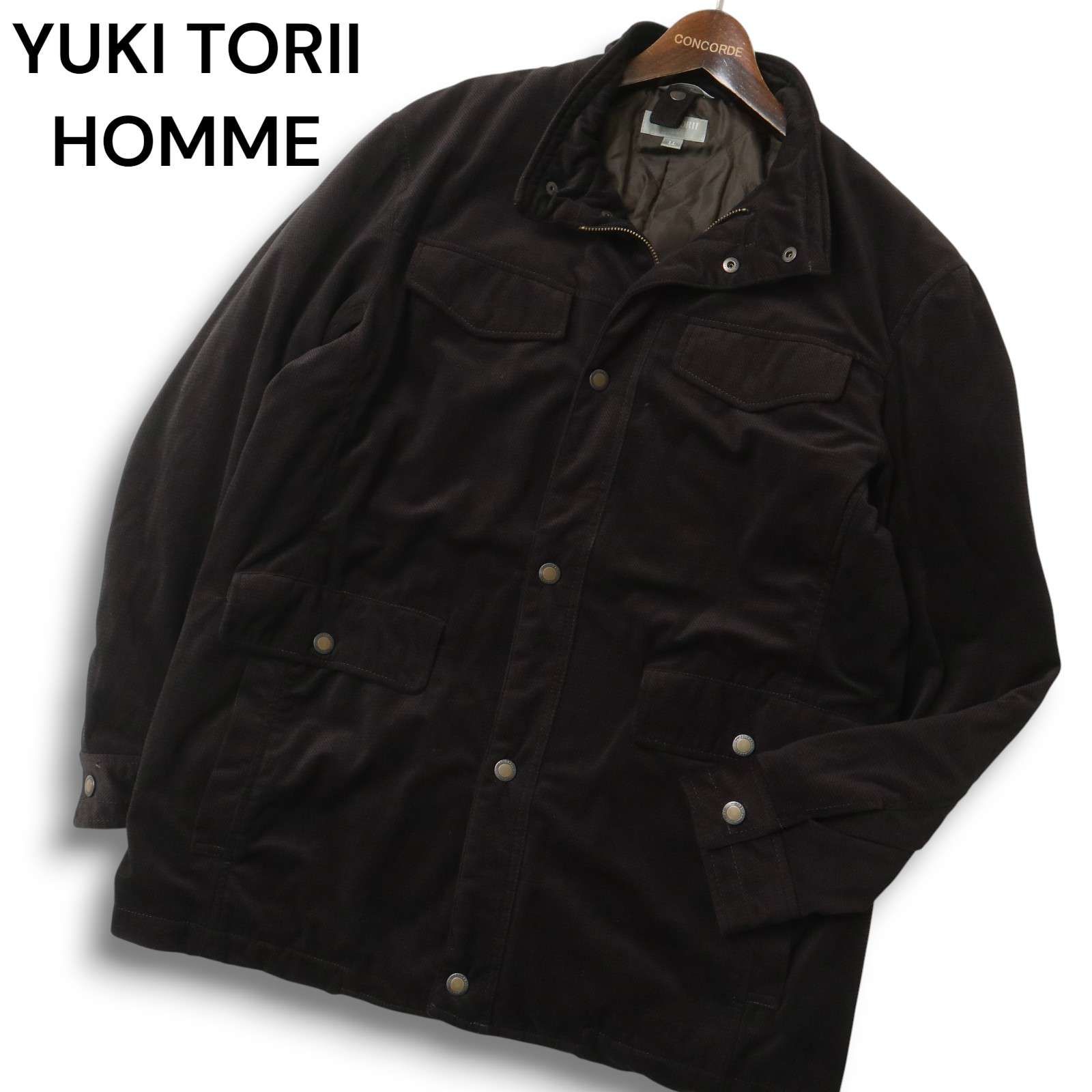 YUKI TORII HOMME ユキトリイ オム 秋冬 中綿 ベロア調☆ ジップ 