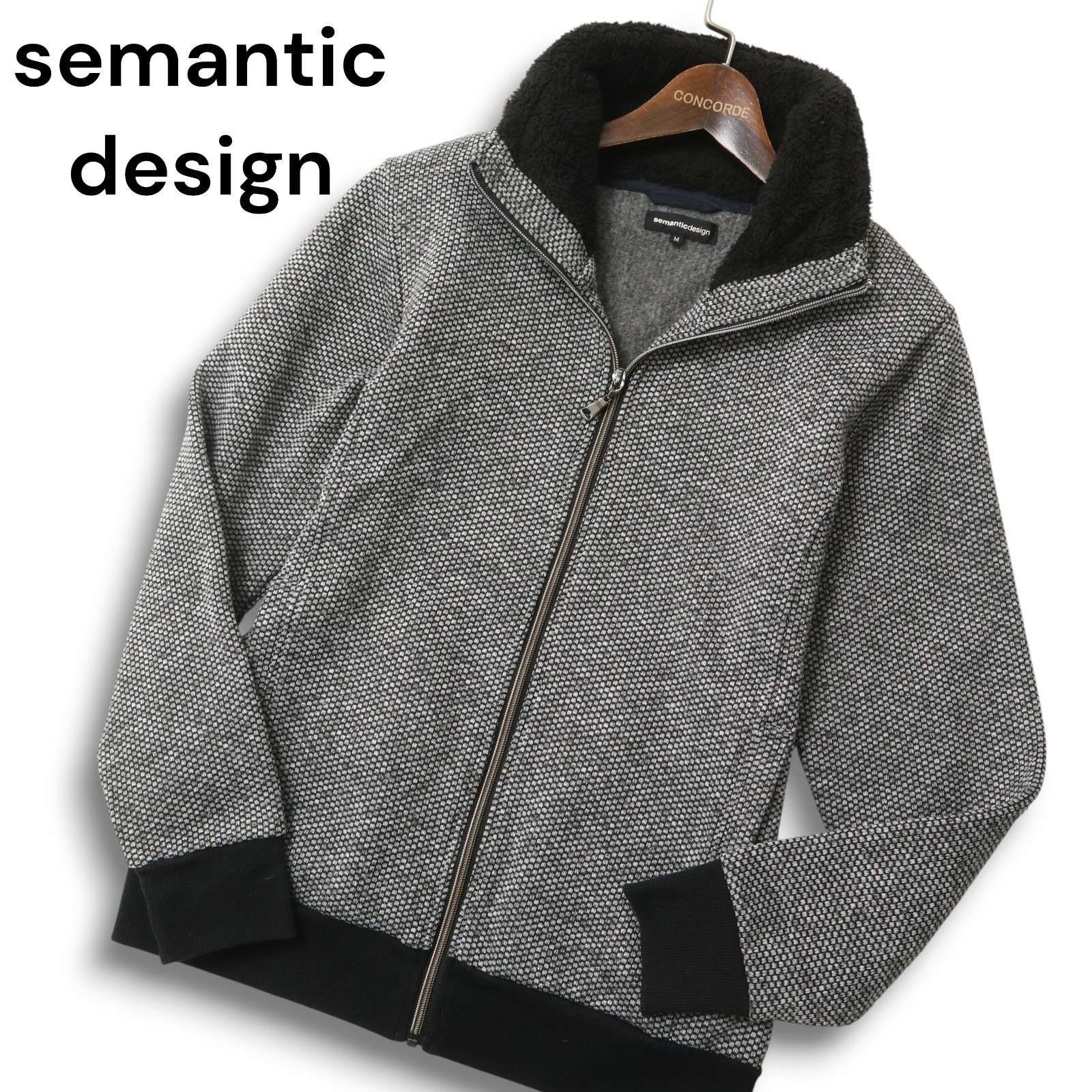 semantic design セマンティック デザイン 秋冬 裏起毛☆ 襟ボア 