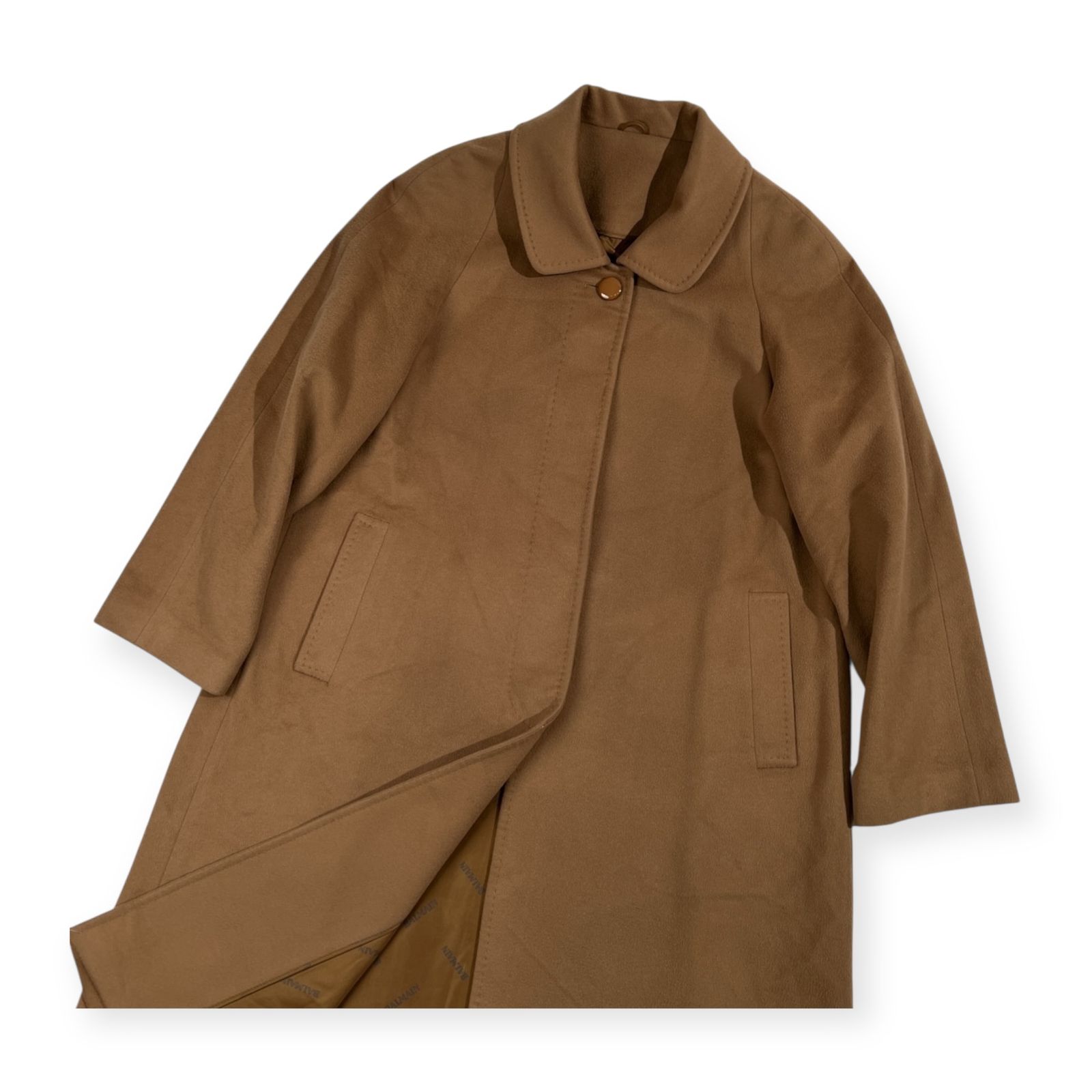 美品 コロンボ社製カシミヤ100% ステンカラーコート ドイツ 上質 濃紺