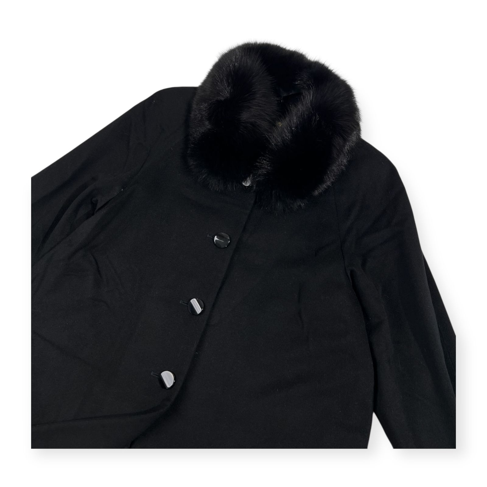 カシミヤ100% 毛皮ファー付き PURE CASHMERE 高級 ピュアカシミヤ