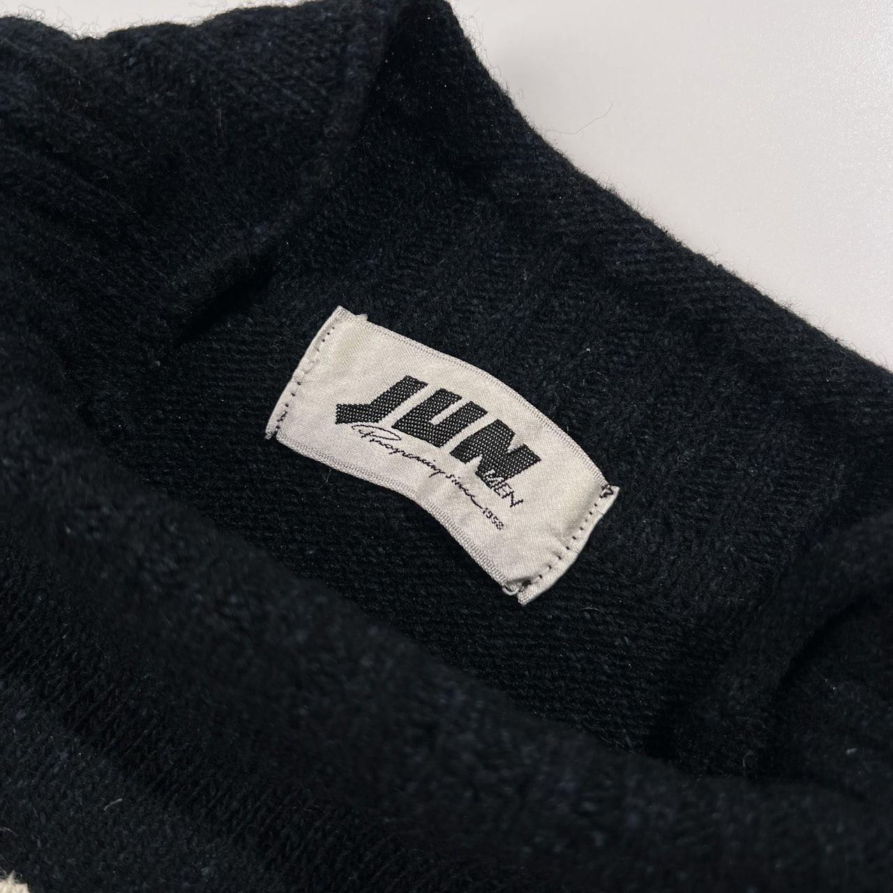 80s 90s JUNMEN ジュンメン ビンテージ BIGロゴ入りハイネック シルク 