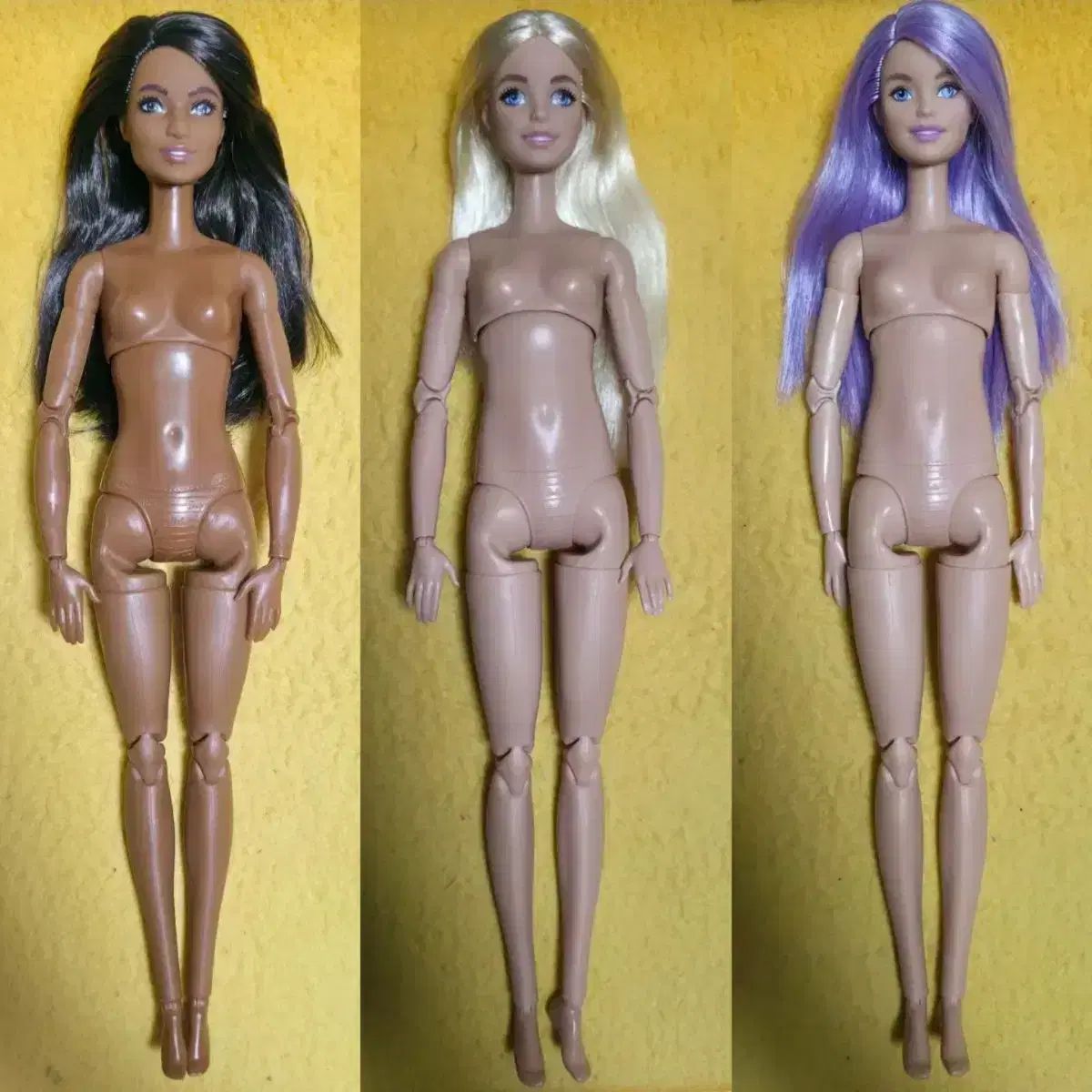 バービー人形/3体 ぬいぐるみ) 関節バービー人形 3体 球体関節ヨガバービー バービー人形