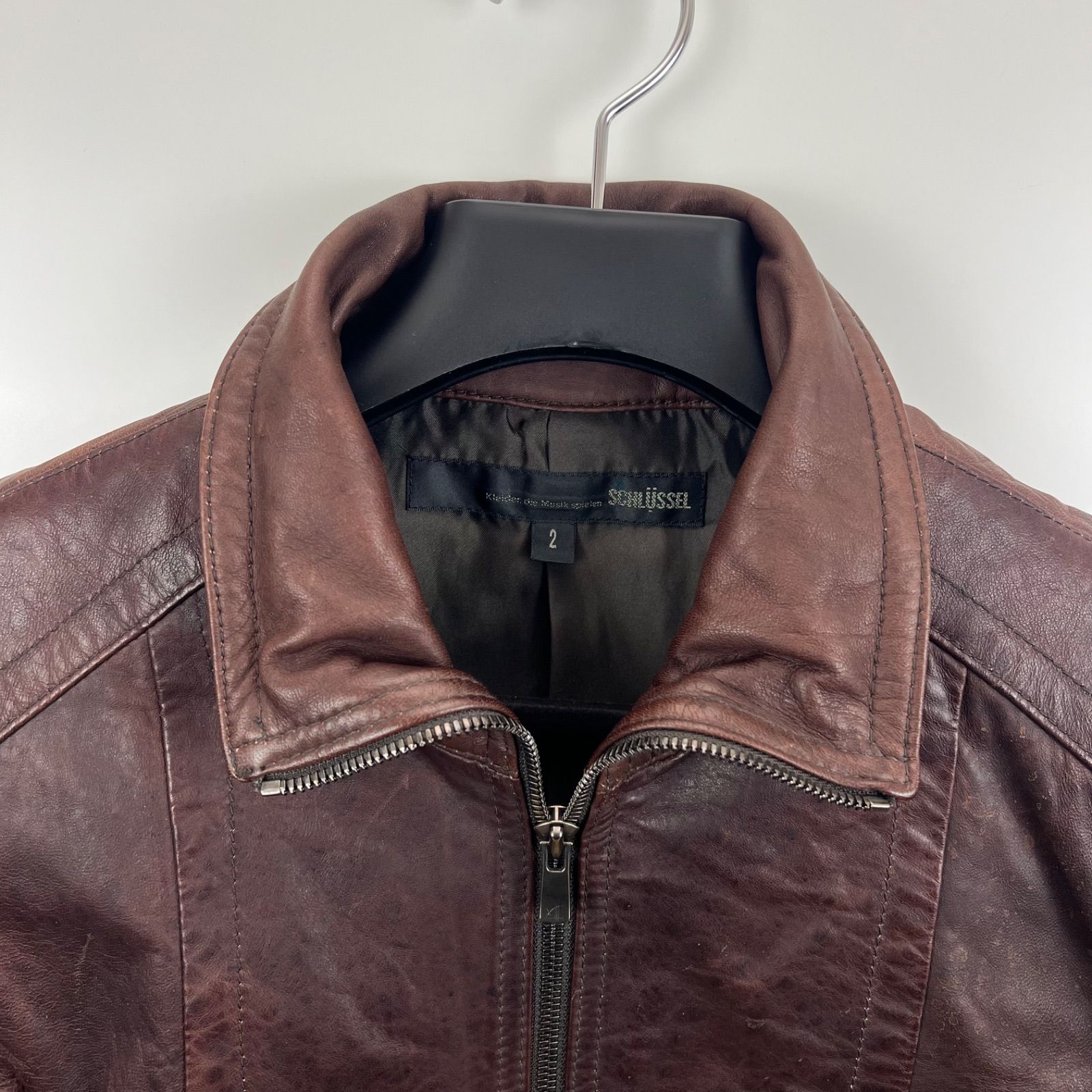 SCHLUSSEL 00s y2k archive Leather riders jacket 2 M シュリセル 多