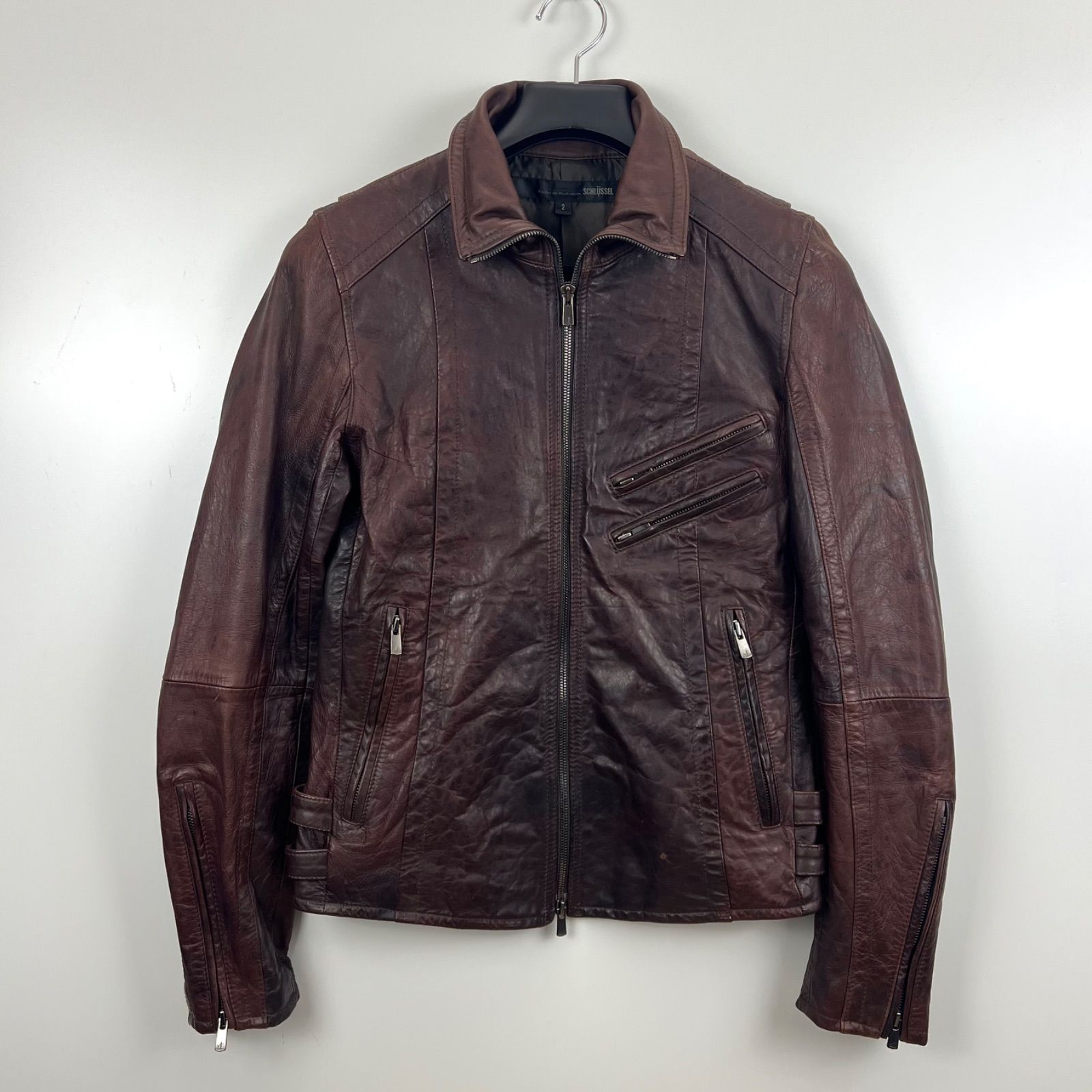 SCHLUSSEL 00s y2k archive Leather riders jacket 2 M シュリセル 多