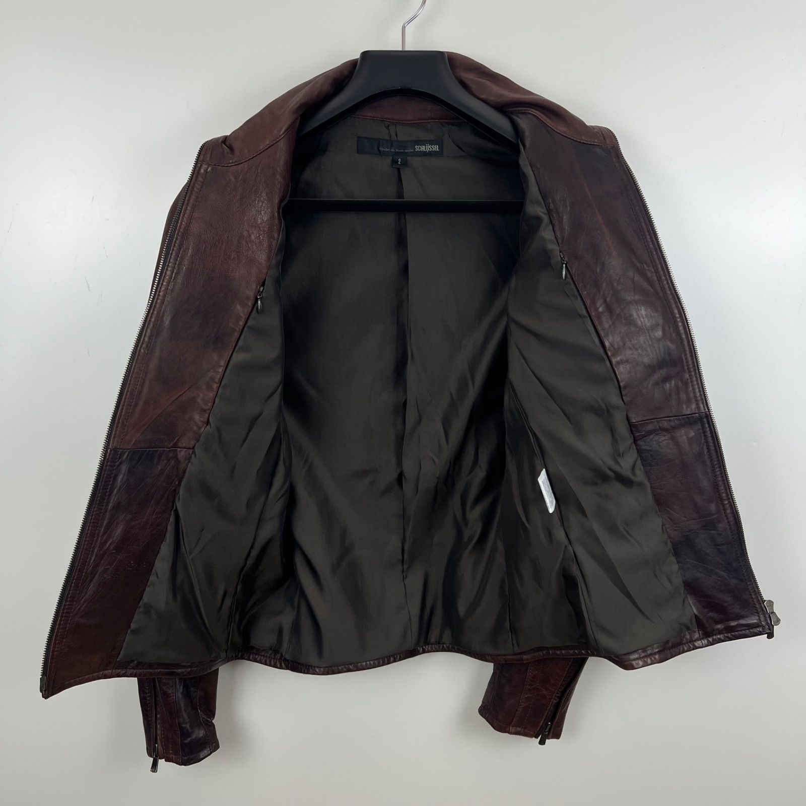 SCHLUSSEL 00s y2k archive Leather riders jacket 2 M シュリセル 多