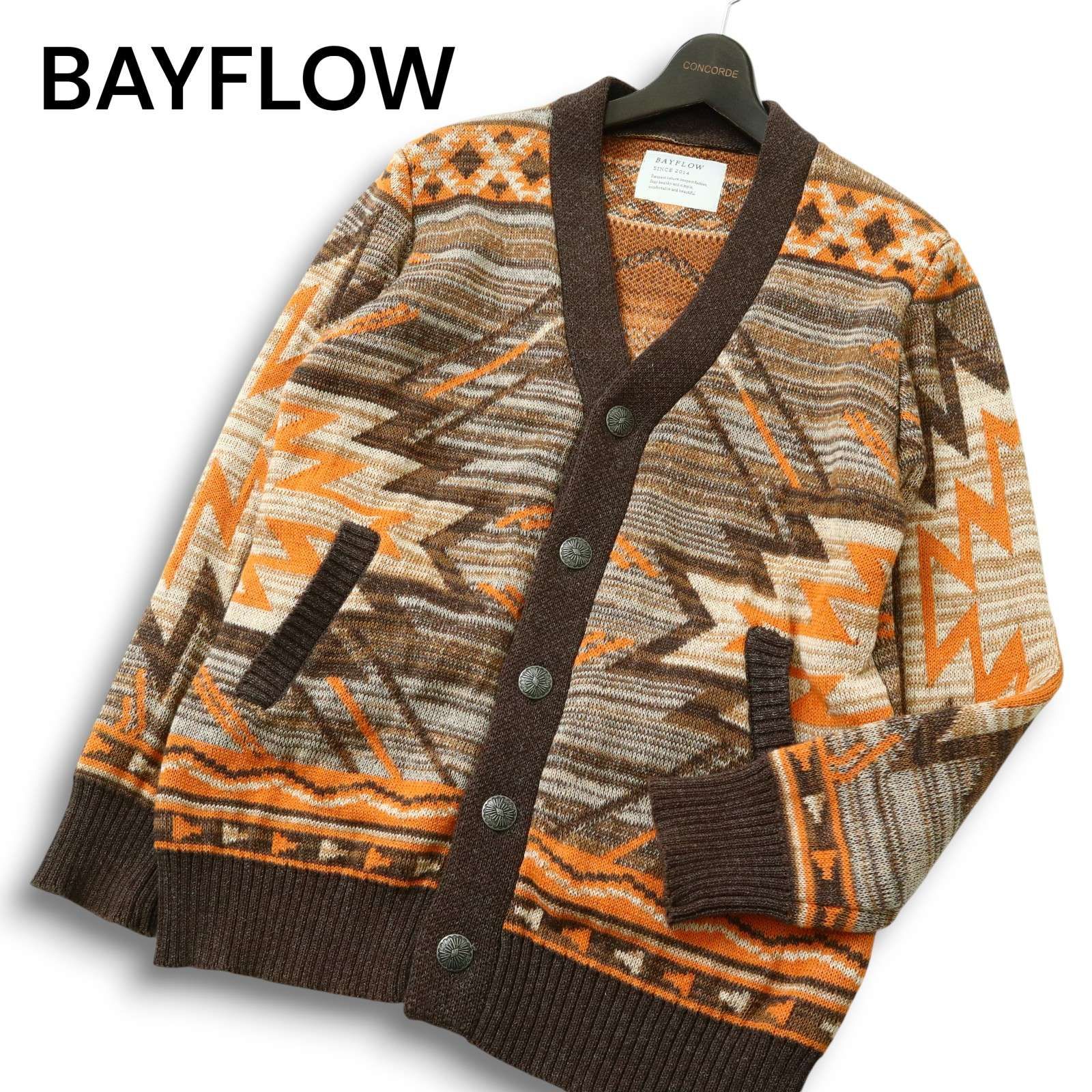 BAYFLOW(ベイフロー) BAYFLOW ベイフロー コンチョ付き ネイティブ柄 