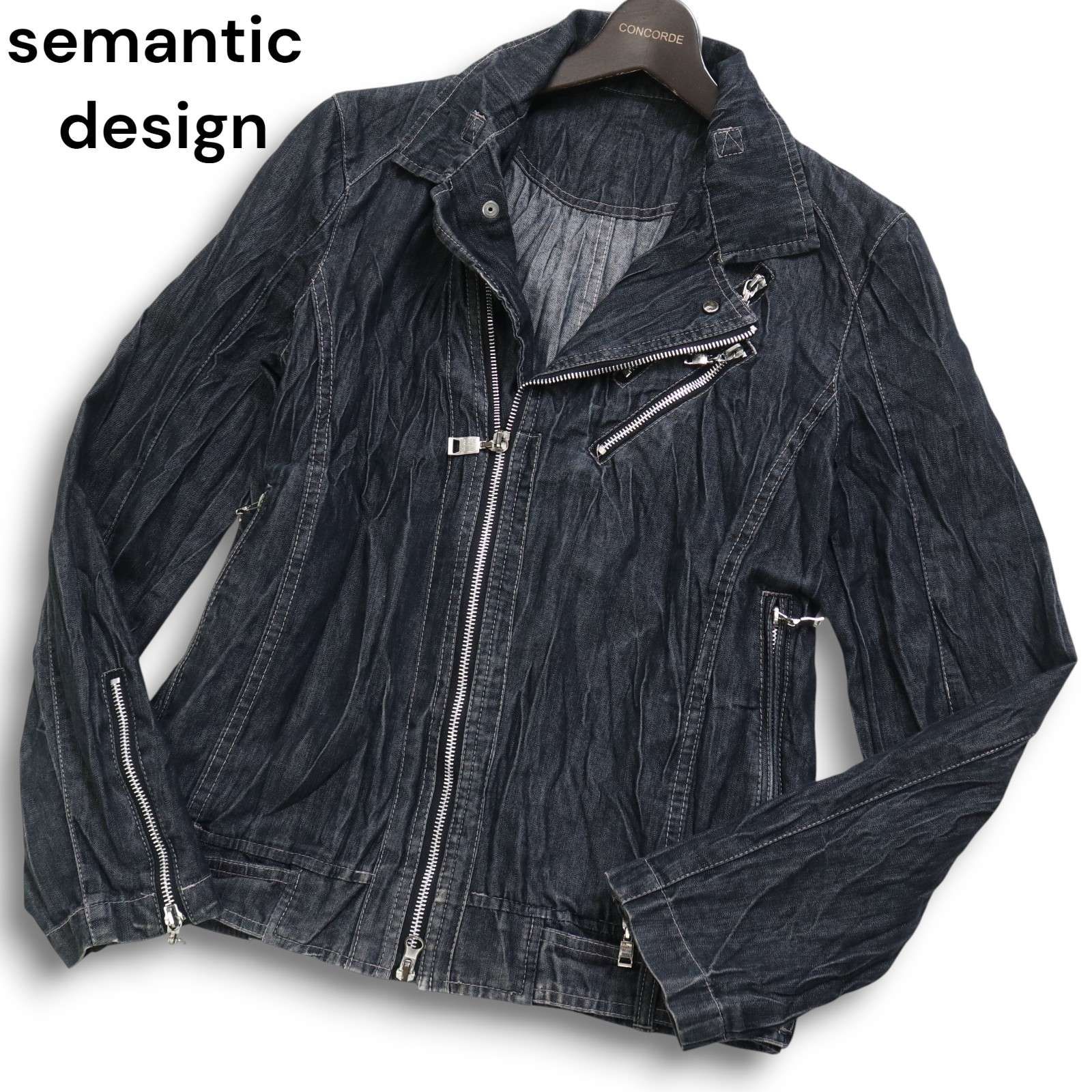 semantic design セマンティック デザイン 通年 シワ加工☆ デニム 