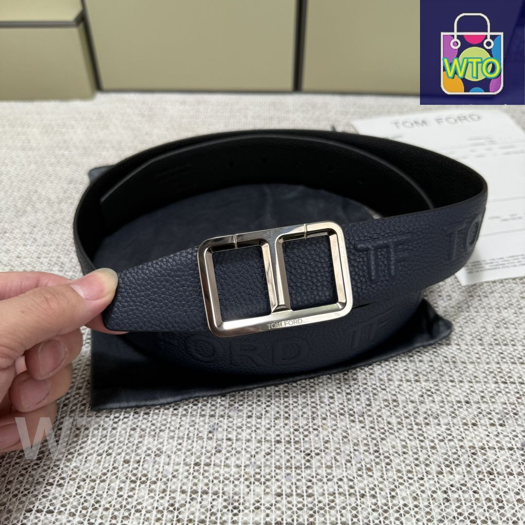 今日特価】Tom Ford トムフォード ダブルフェイスレザーベルト-1