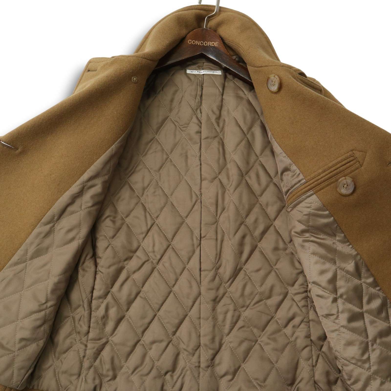 VANQUISH ヴァンキッシュ 秋冬☆ ウール 中綿 スリム ピーコート P