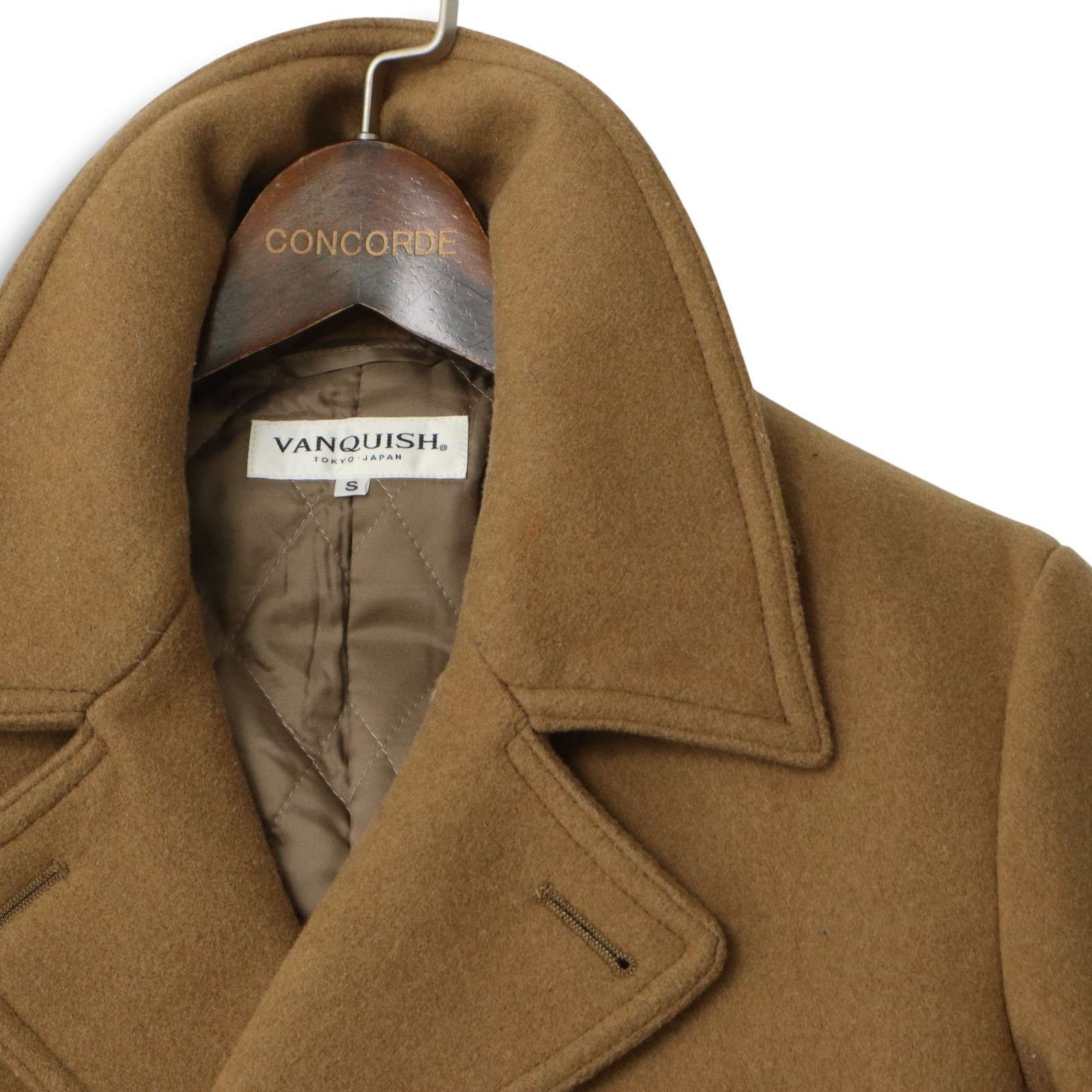VANQUISH ヴァンキッシュ 秋冬☆ ウール 中綿 スリム ピーコート P