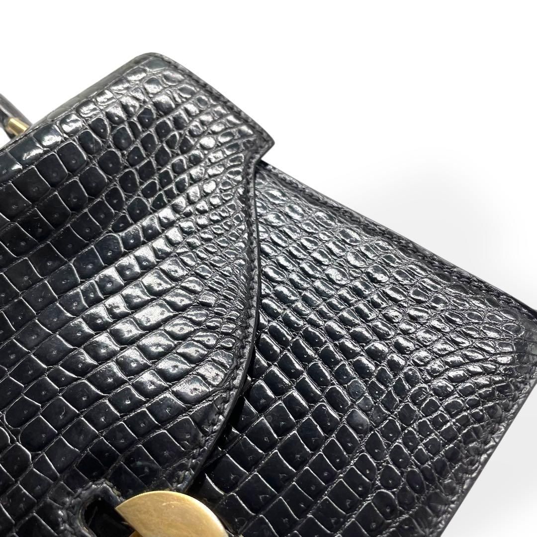 美品✨ Spreafico シャイニングクロコダイル ハンドバッグ ゴールド金具 良品 Spreafico シャイニングクロコダイル ハンドバッグ ゴールド金具