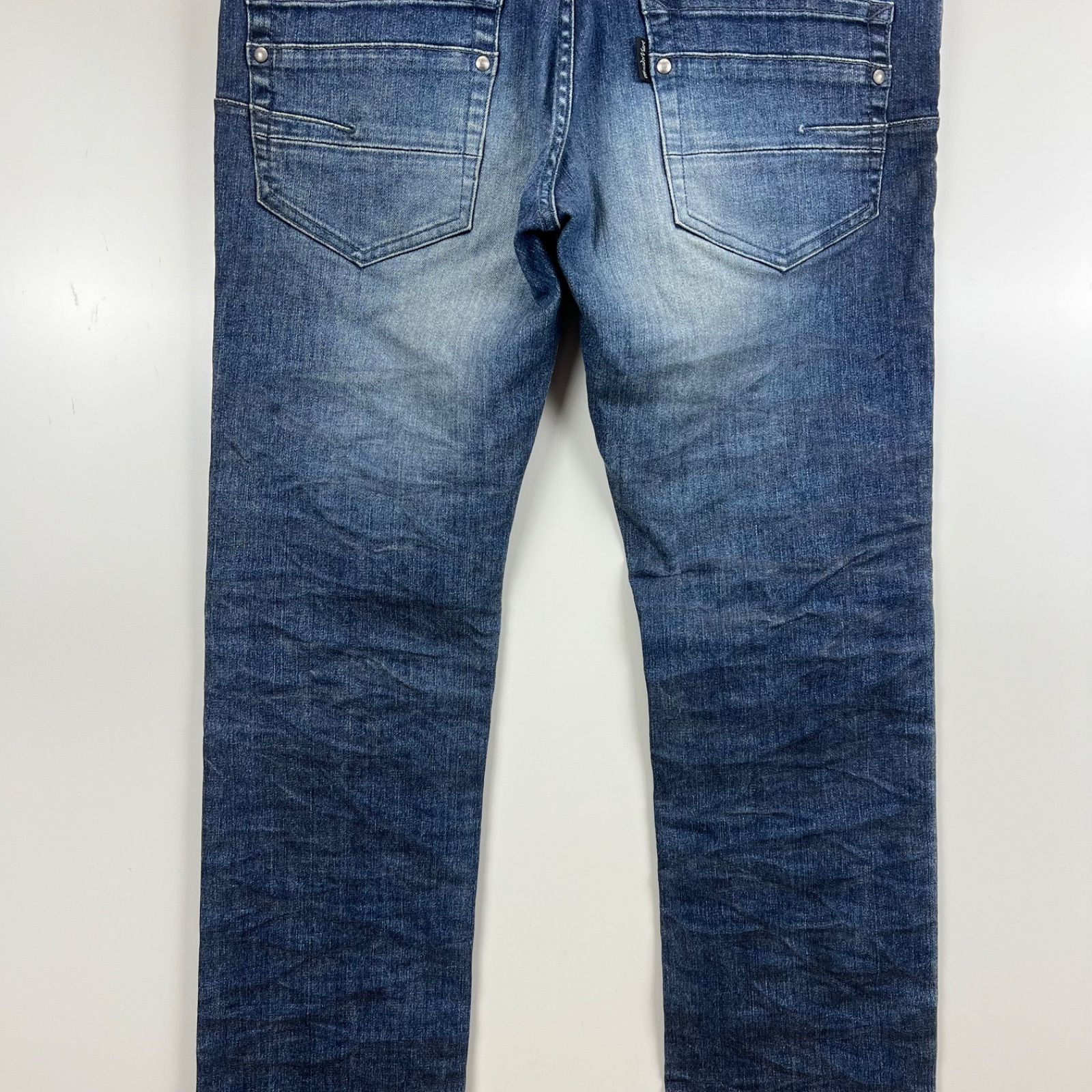 TORNADO MART 00s y2k archive coating damaged flare denim pants M