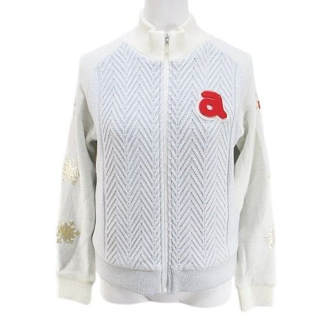 アルチビオ archivio ゴルフウェア 長袖 カーディガン ニット 38 白系
