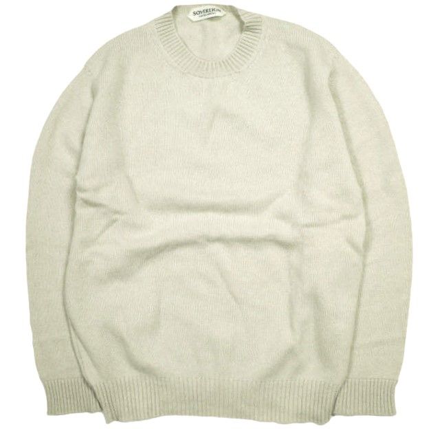 SOVEREIGN ソブリン スコットランド製 Crew Neck Sweater ウールクルーネックニット 1113-643-4671 42 Ivory セーター 定価55,000円 SOVEREIGN ソブリン スコットランド製 Crew Neck Sweater ウールクルー