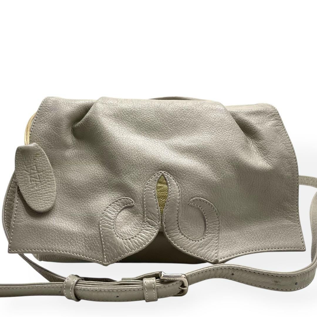 美品 IBIZA イビサ 2way ショルダーバッグ 本革 グレー 斜めがけ