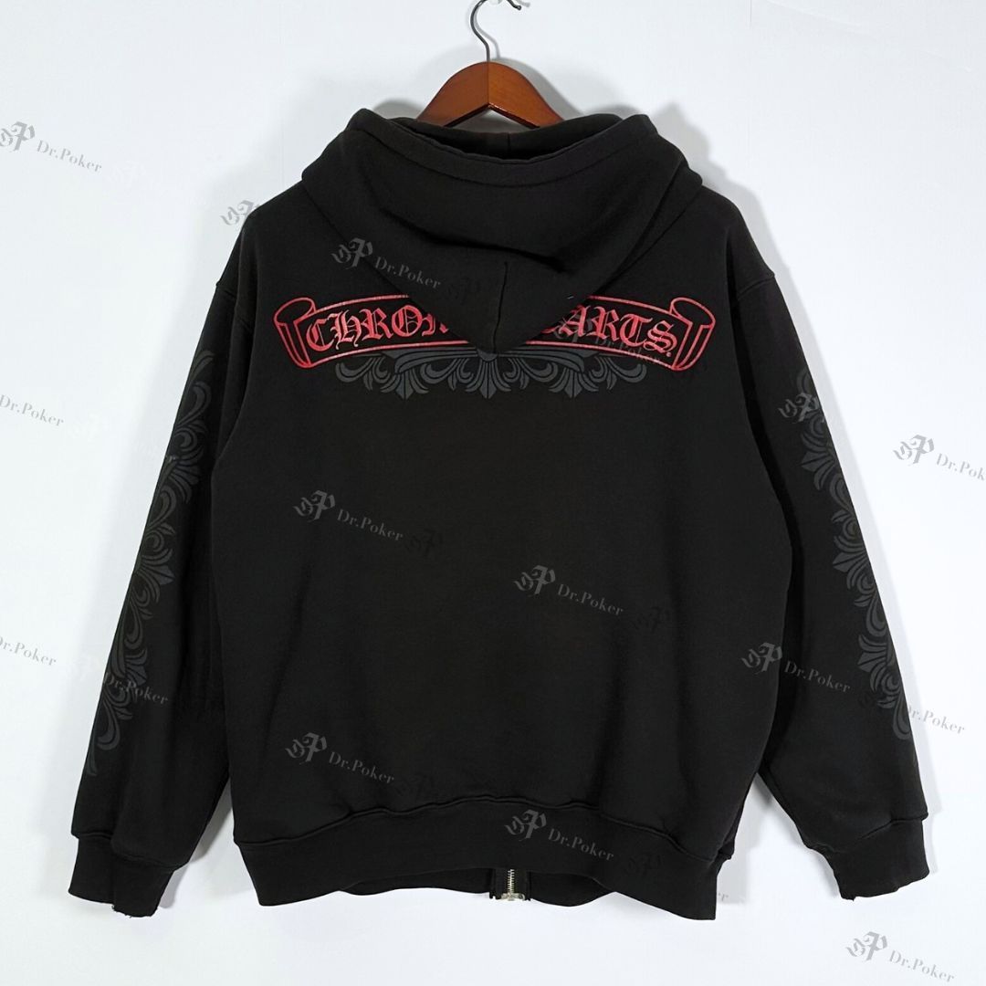 CHROME HEARTS 中トロ。 クロムハーツ パーカー ジップ XLサイズ ブラック メンズ CHROME