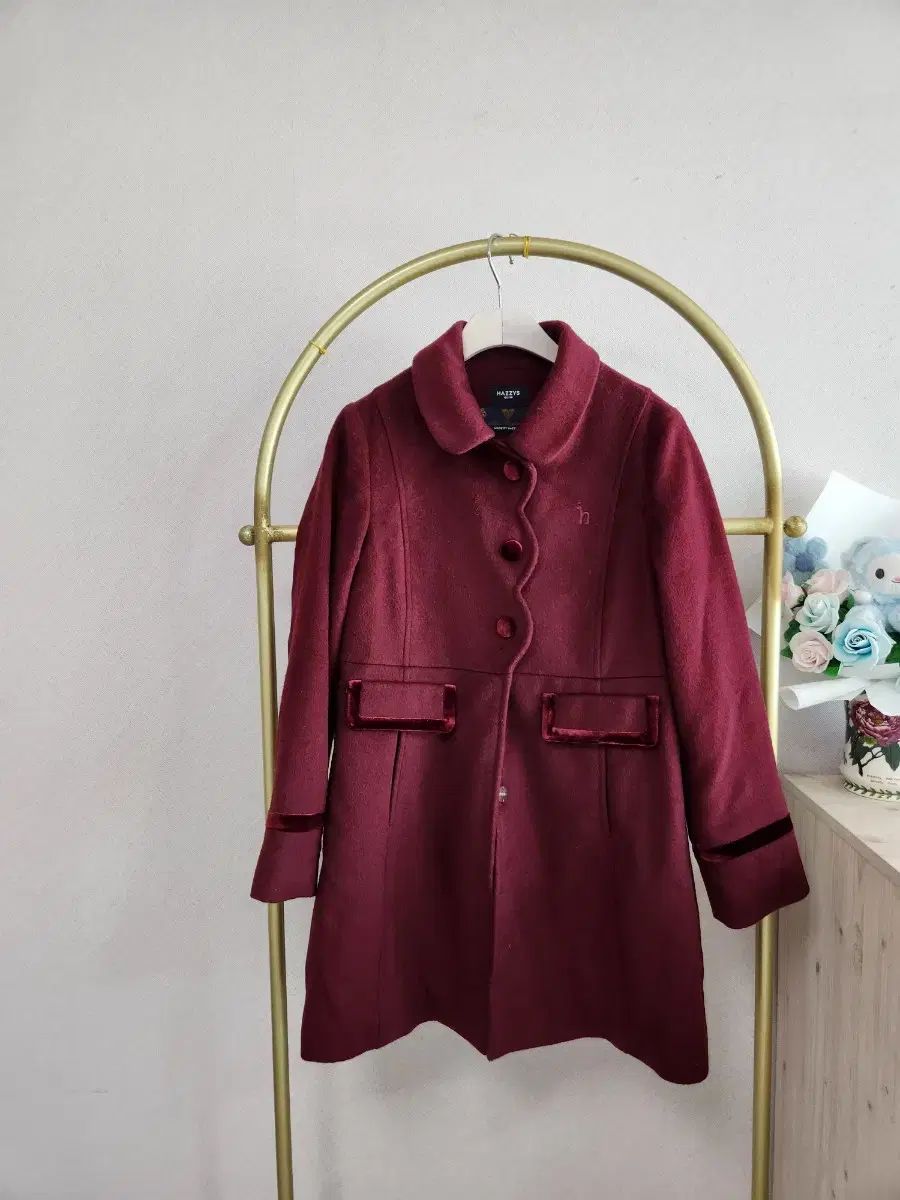 HAZZYS ヘジス ワイン色 コート