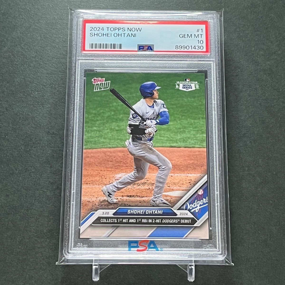 1【PSA10】大谷翔平ドジャース移籍後初ヒット記念 2024 Topps now #1