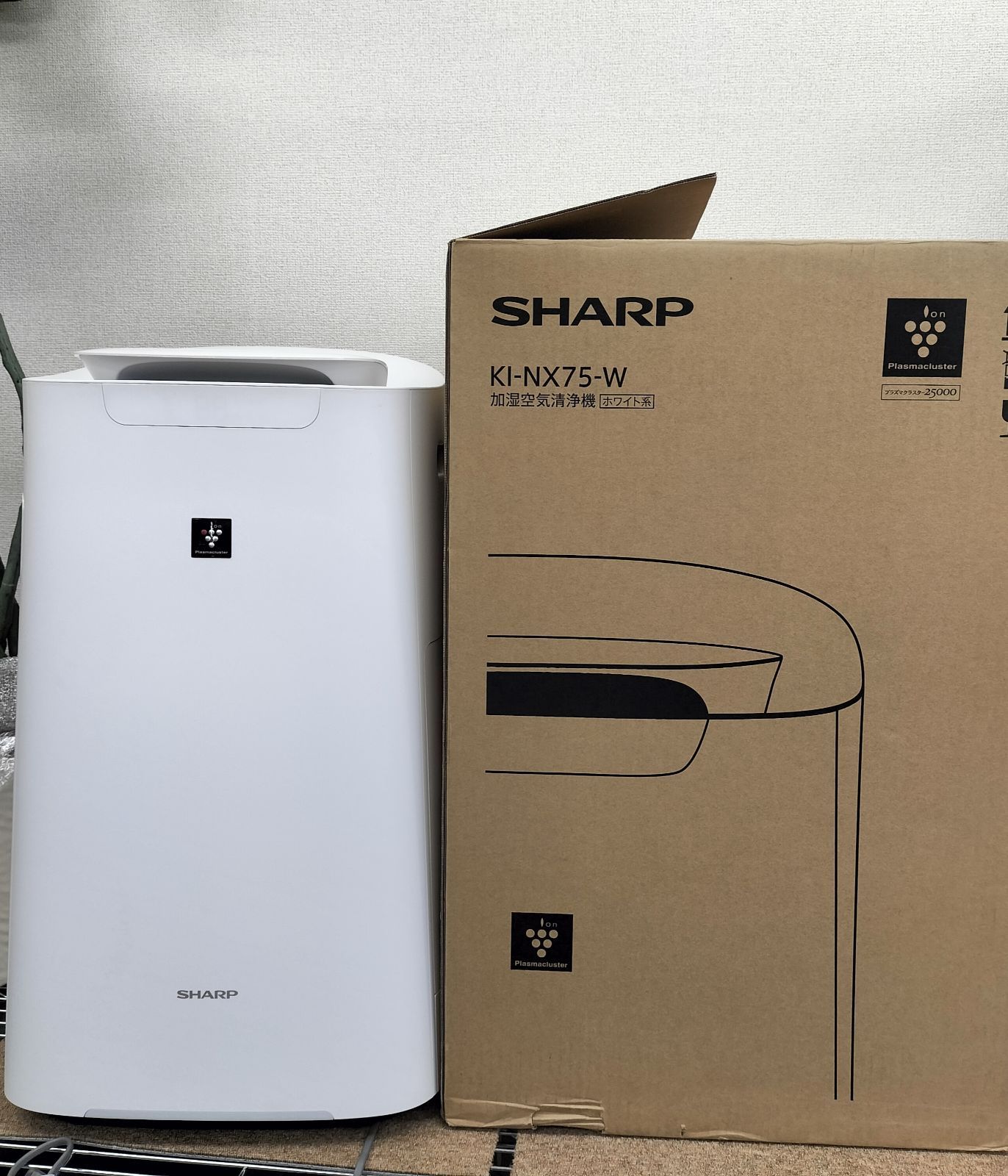 SHARP 加湿空気清浄機 KI-NX75-W 中古品 展示使用品(2511KD6) - メルカリ