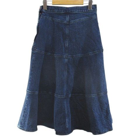 シーバイクロエ SEE BY CHLOE ロング丈 デニム フレアスカート 36 青系