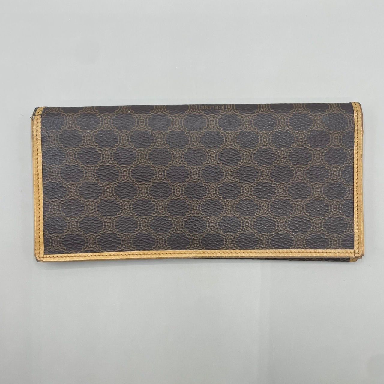 良品 CELINE セリーヌ 長財布 ロングウォレット 二つ折り マカダム柄